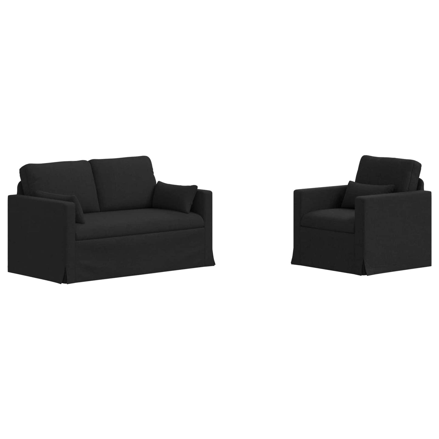 vidaXL Σετ Καναπέ 2 pcs Μαύρο 139 x 78 x 80 εκ ύφασμα