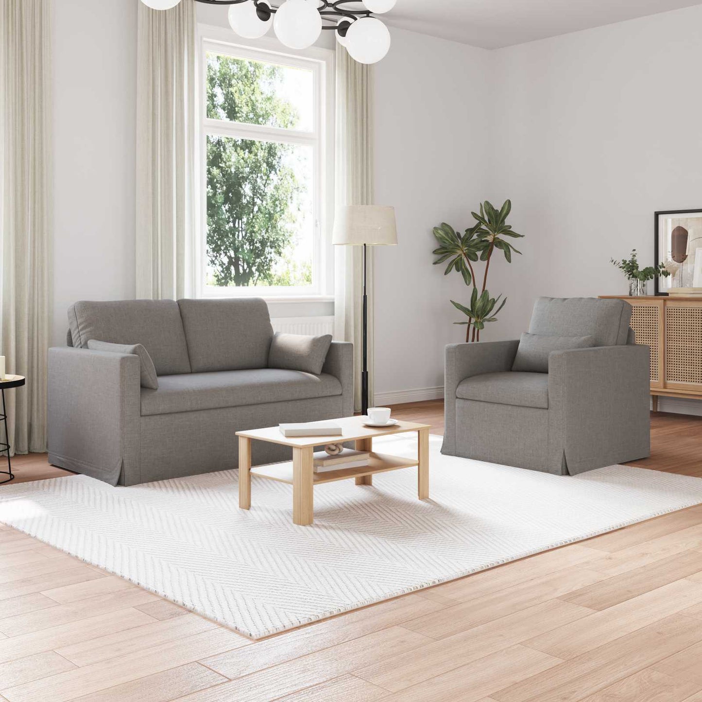 vidaXL Σετ Καναπέ 2 pcs Taupe 139 x 78 x 80 εκ ύφασμα