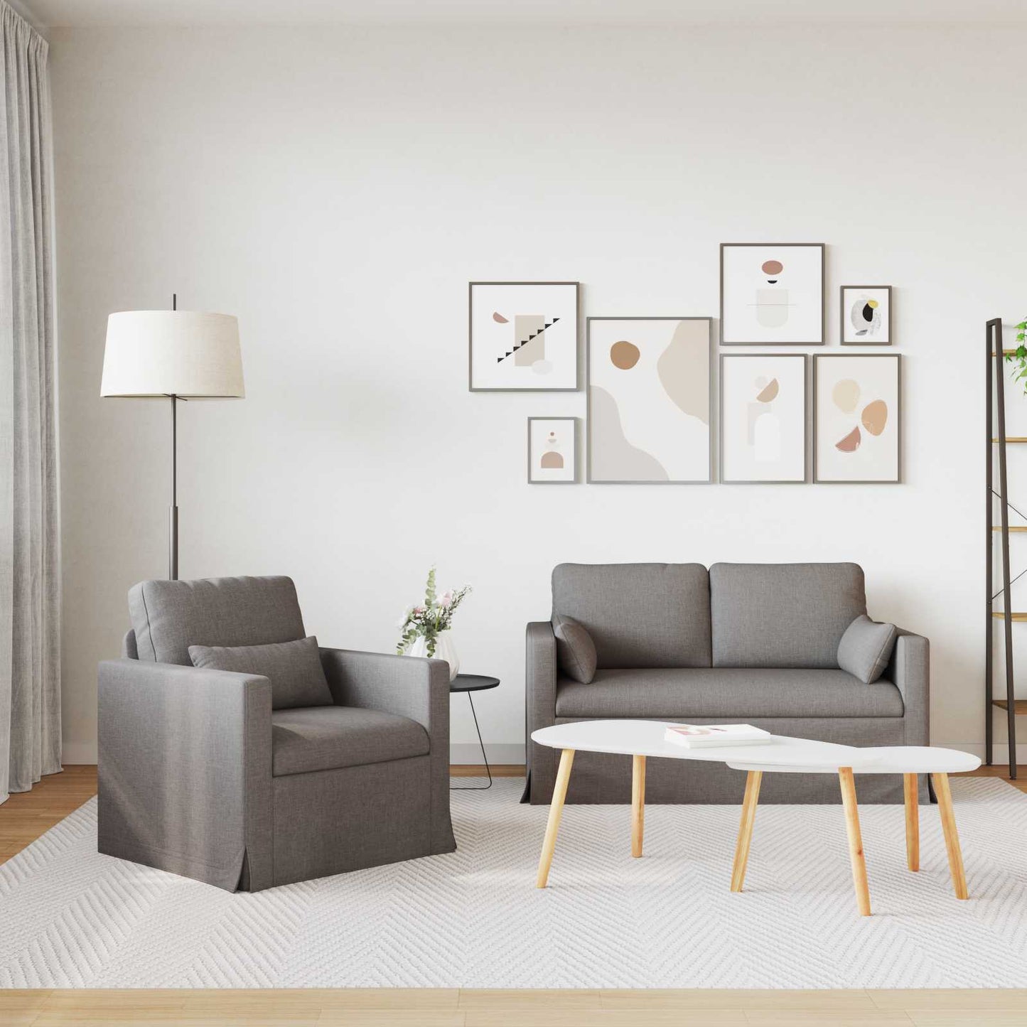 vidaXL Σετ Καναπέ 2 pcs Taupe 139 x 78 x 80 εκ ύφασμα