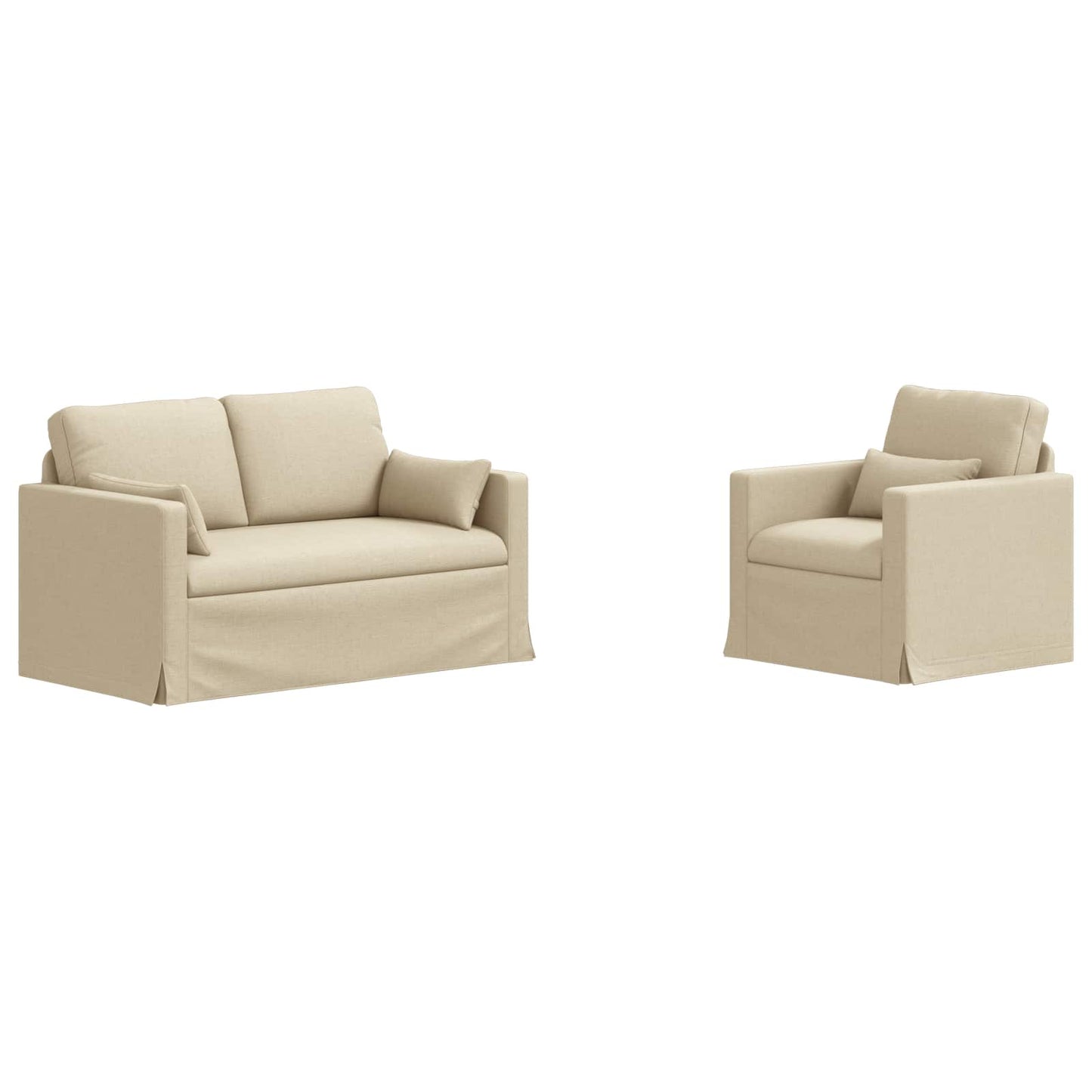 vidaXL Σετ Καναπέ 2 pcs Κρεμ 139 x 78 x 80 εκ ύφασμα