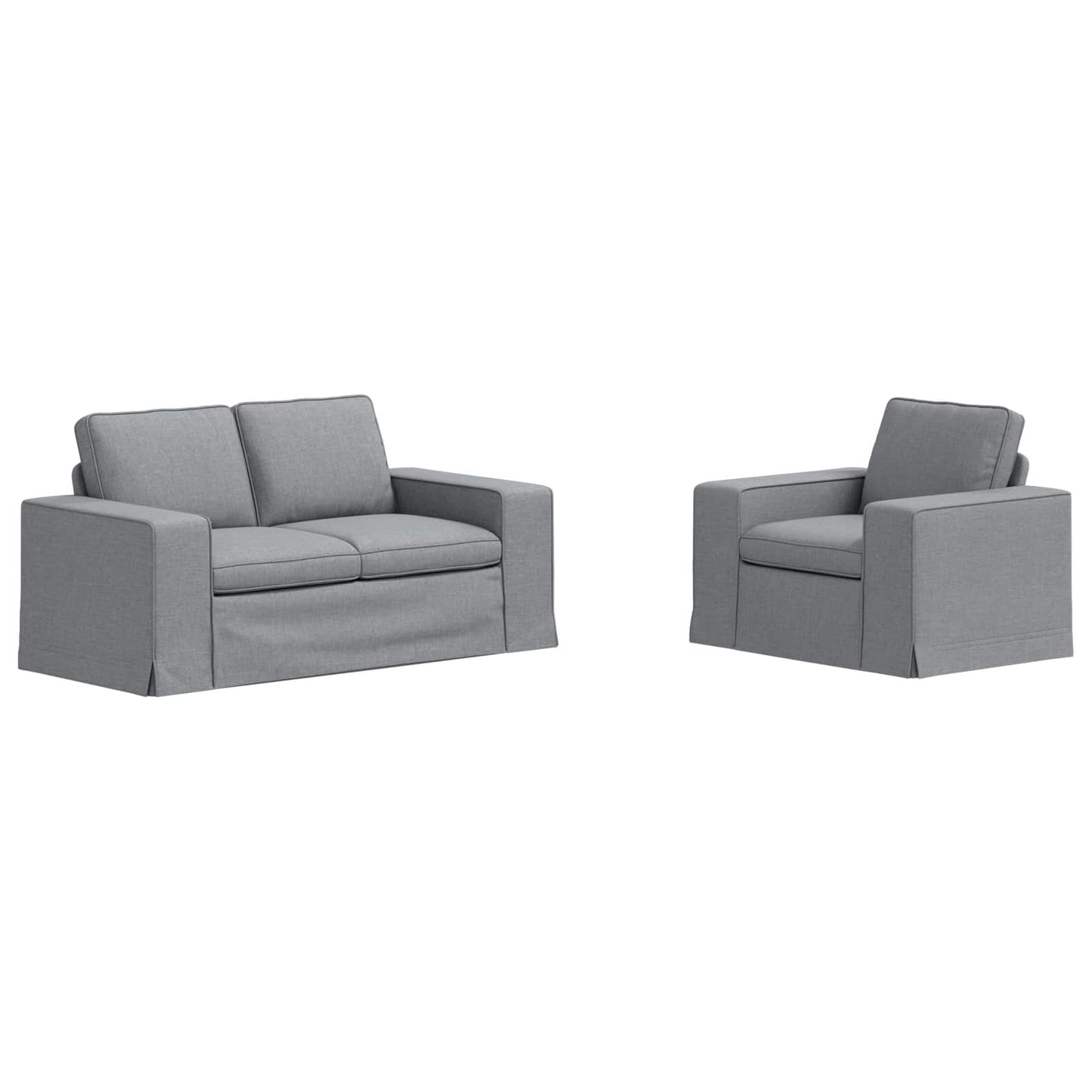 vidaXL Σετ Καναπέ 2 pcs Ανοιχτό γκρι 162 x 80 x 82 εκ ύφασμα