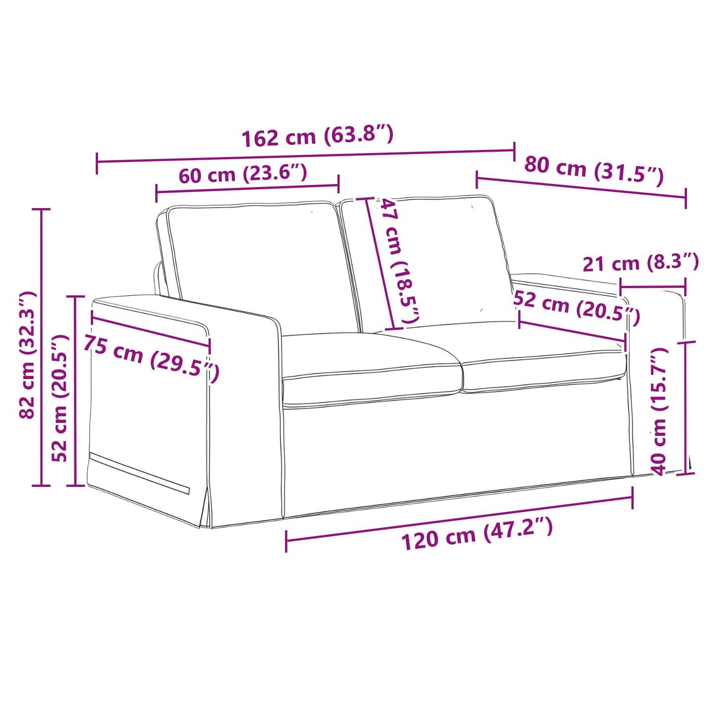 vidaXL Σετ Καναπέ 2 pcs Ανοιχτό γκρι 162 x 80 x 82 εκ ύφασμα
