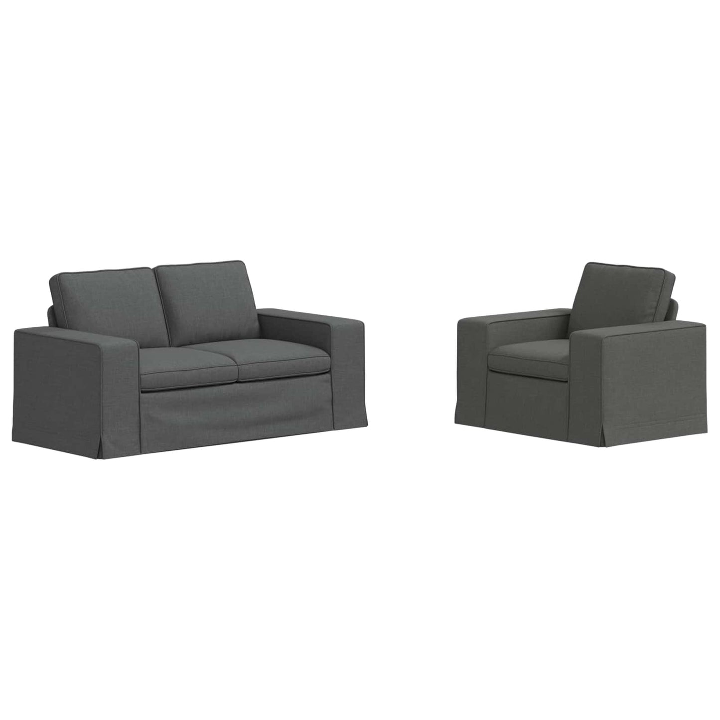 vidaXL Σετ Καναπέ 2 pcs Σκούρο Γκρι 162 x 80 x 82 εκ ύφασμα