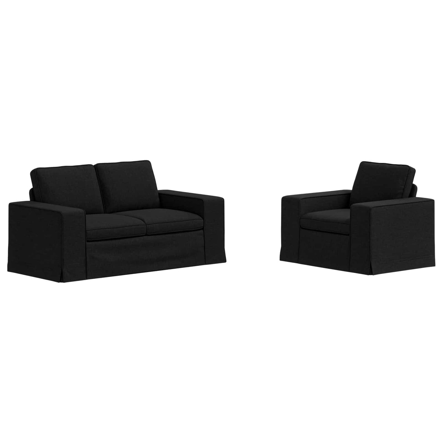 vidaXL Σετ Καναπέ 2 pcs Μαύρο 162 x 80 x 82 εκ ύφασμα
