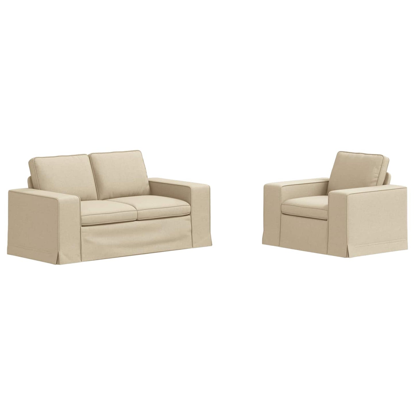 vidaXL Σετ Καναπέ 2 pcs Κρεμ 162 x 80 x 82 εκ ύφασμα