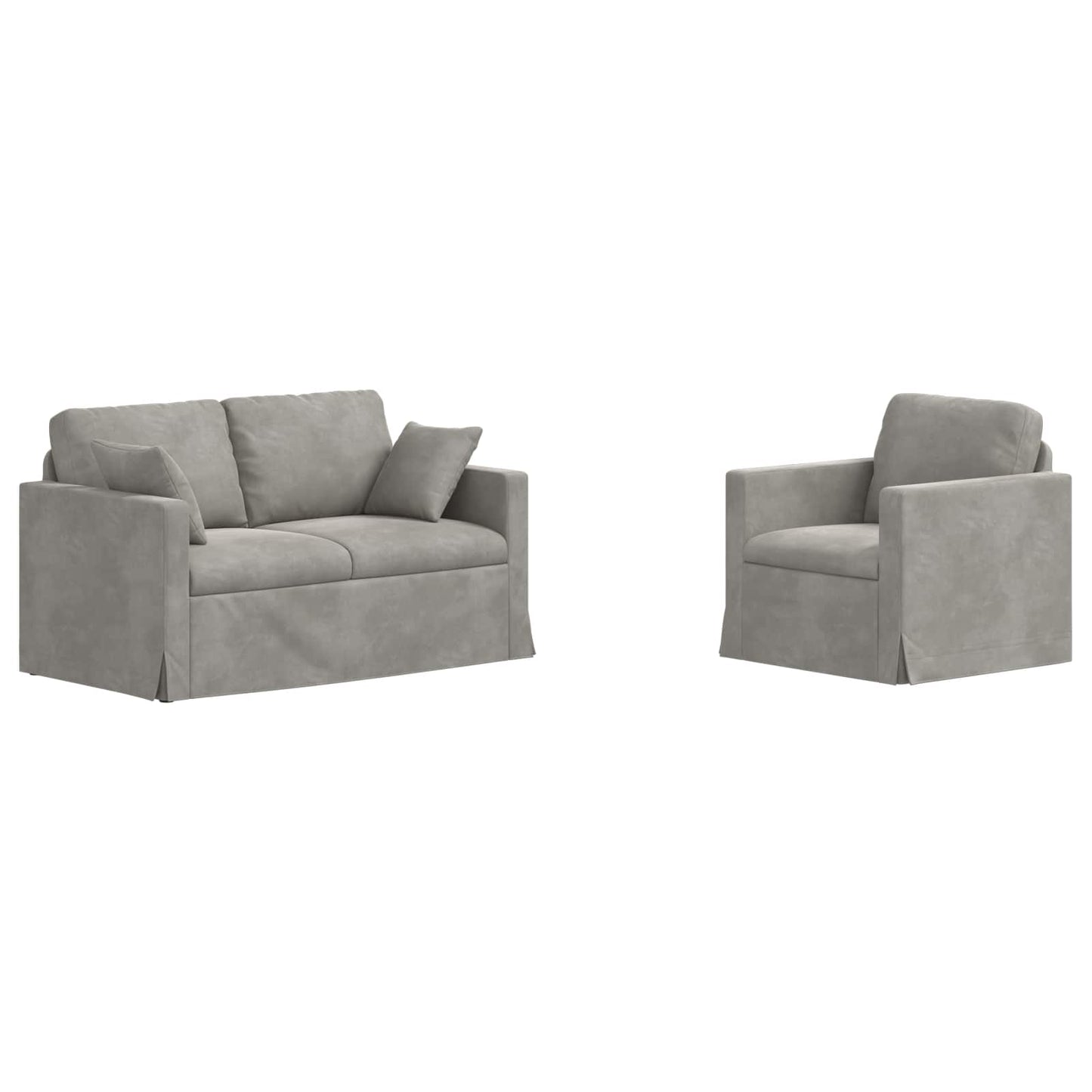 vidaXL Σετ Καναπέ 2 pcs Ανοιχτό γκρι 138 x 78 x 80 εκ Βελούδο