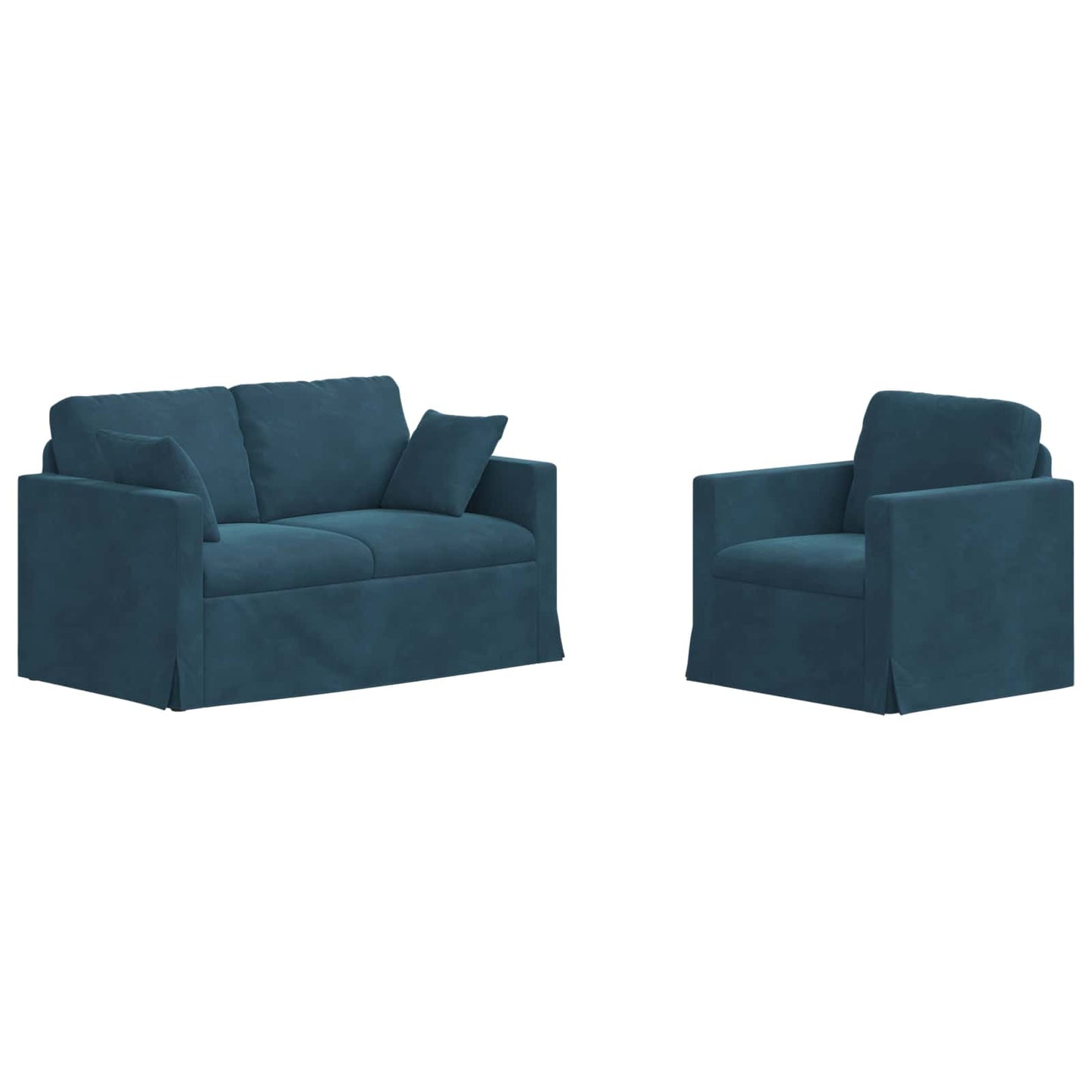 vidaXL Σετ Καναπέ 2 pcs Μπλε 138 x 78 x 80 εκ Βελούδο