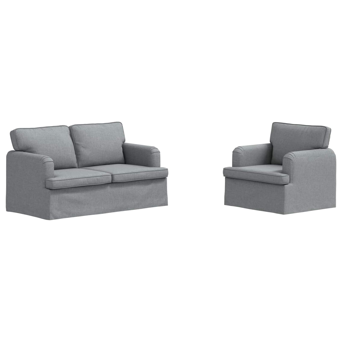 vidaXL Σετ Καναπέ 2 pcs Ανοιχτό γκρι 144 x 80 x 85 εκ ύφασμα