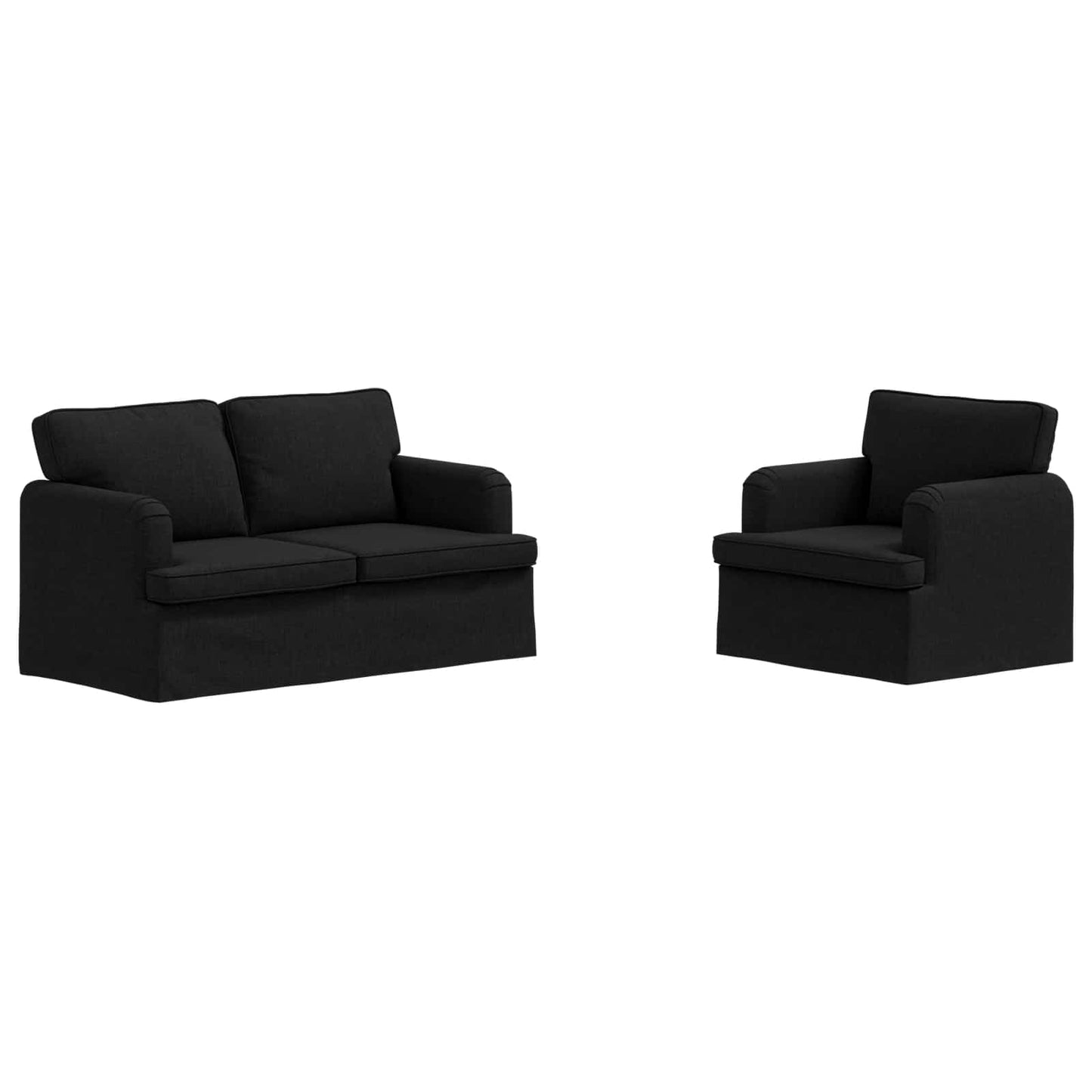vidaXL Σετ Καναπέ 2 pcs Μαύρο 144 x 80 x 85 εκ ύφασμα