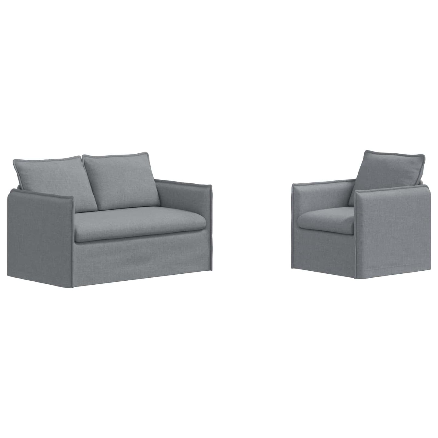 vidaXL Σετ Καναπέ 2 pcs Ανοιχτό γκρι 136 x 82 x 85 εκ Ύφασμα