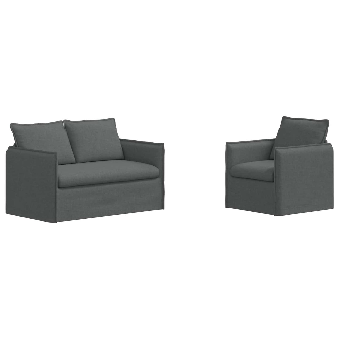 vidaXL Σετ Καναπέ 2 pcs Σκούρο Γκρι 136 x 82 x 85 εκ Ύφασμα