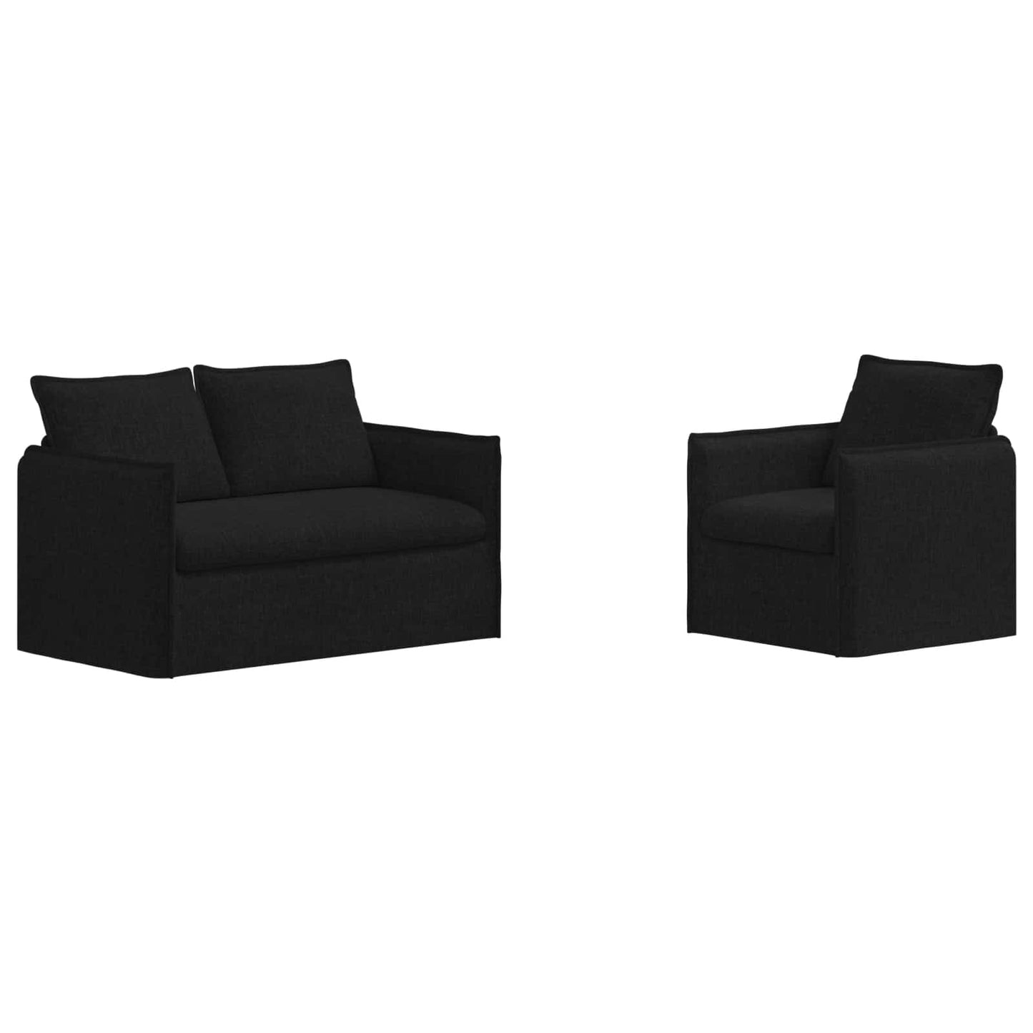vidaXL Σετ Καναπέ 2 pcs Μαύρο 136 x 82 x 85 εκ Ύφασμα