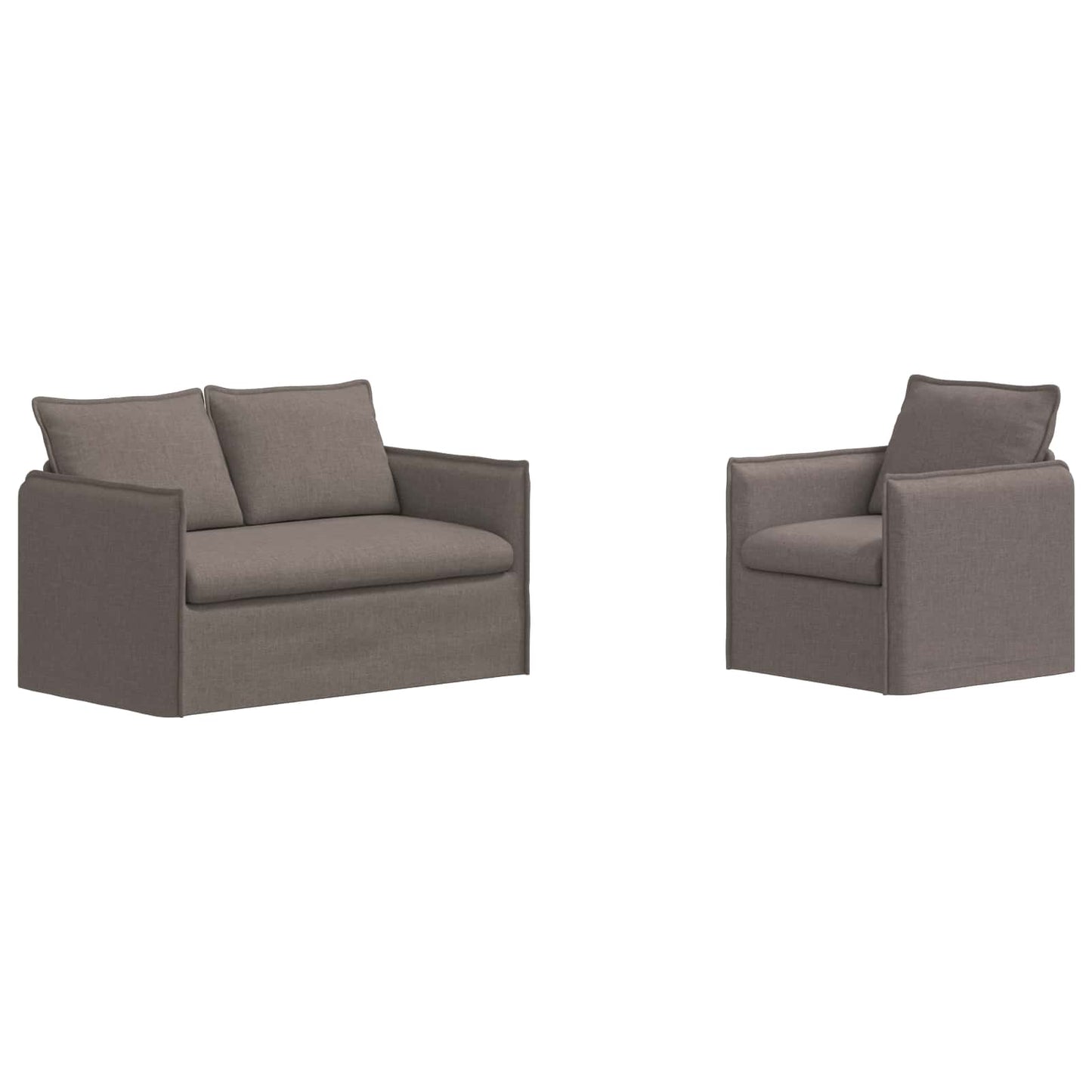 vidaXL Σετ Καναπέ 2 pcs Taupe 136 x 82 x 85 εκ Ύφασμα