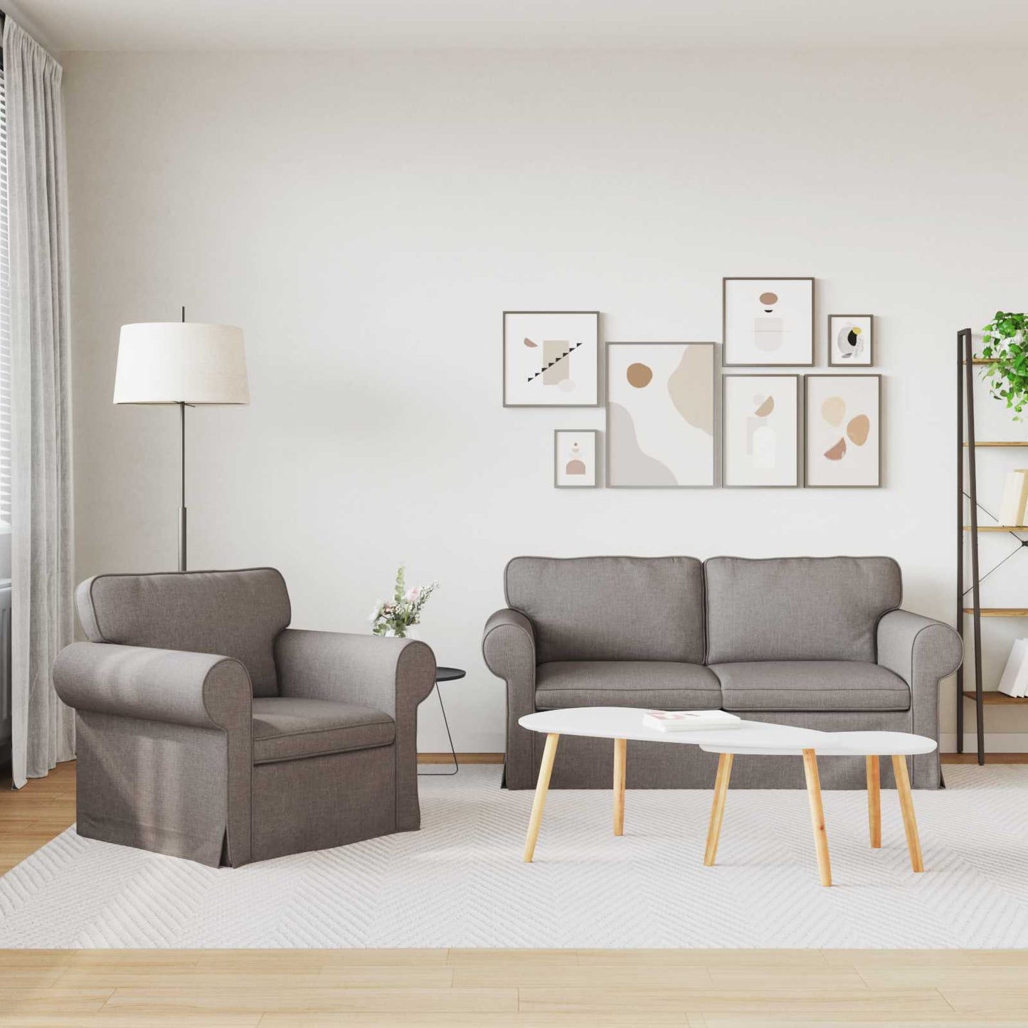 vidaXL Σετ Καναπέ 2 pcs Taupe 175 x 82 x 80 εκ ύφασμα