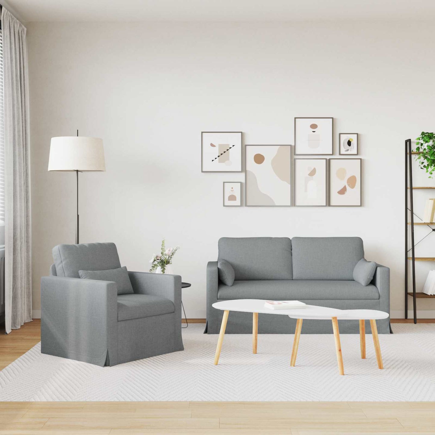 vidaXL Σετ Καναπέ 2 pcs Ανοιχτό γκρι 158 x 78 x 80 εκ ύφασμα