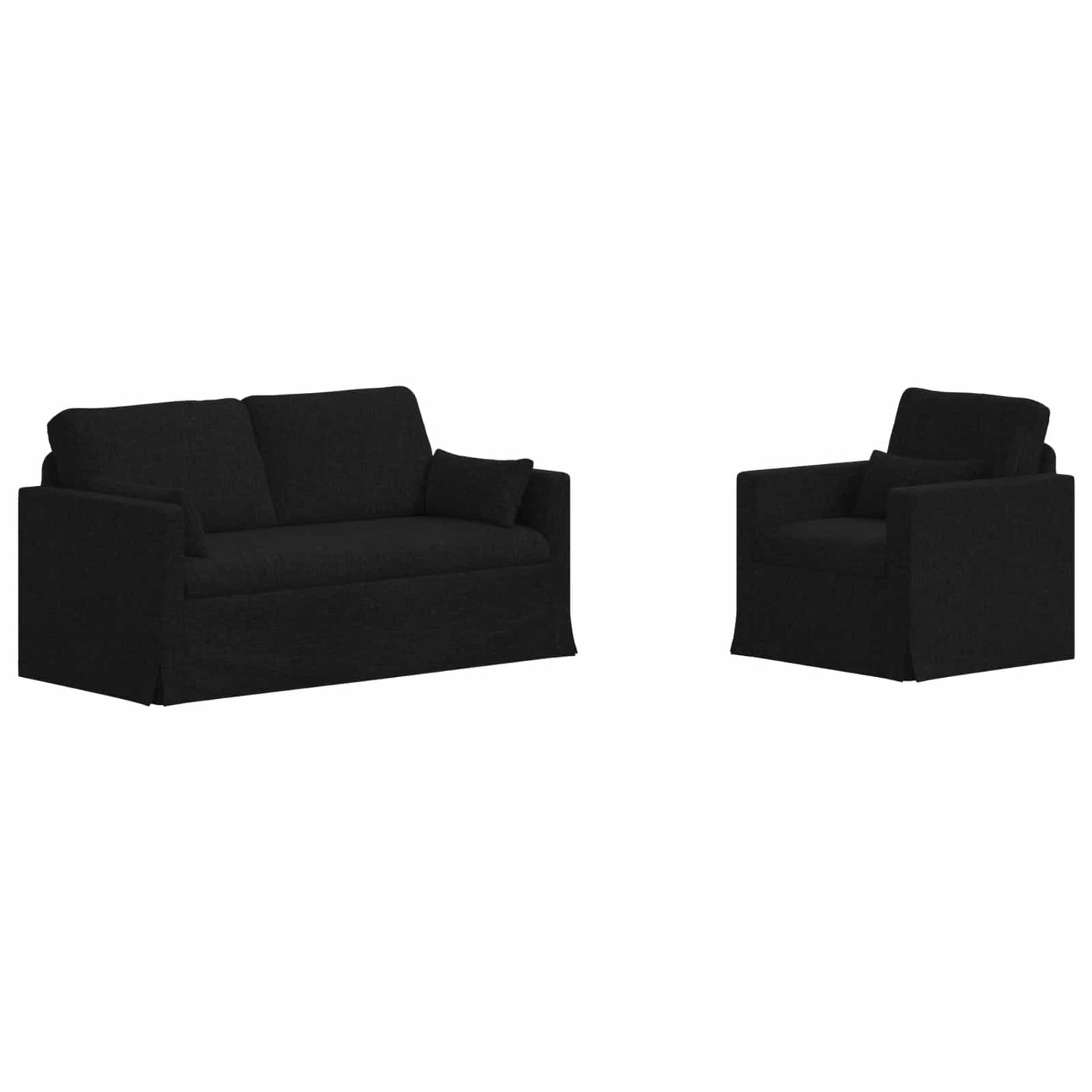 vidaXL Σετ Καναπέ 2 pcs Μαύρο 158 x 78 x 80 εκ ύφασμα