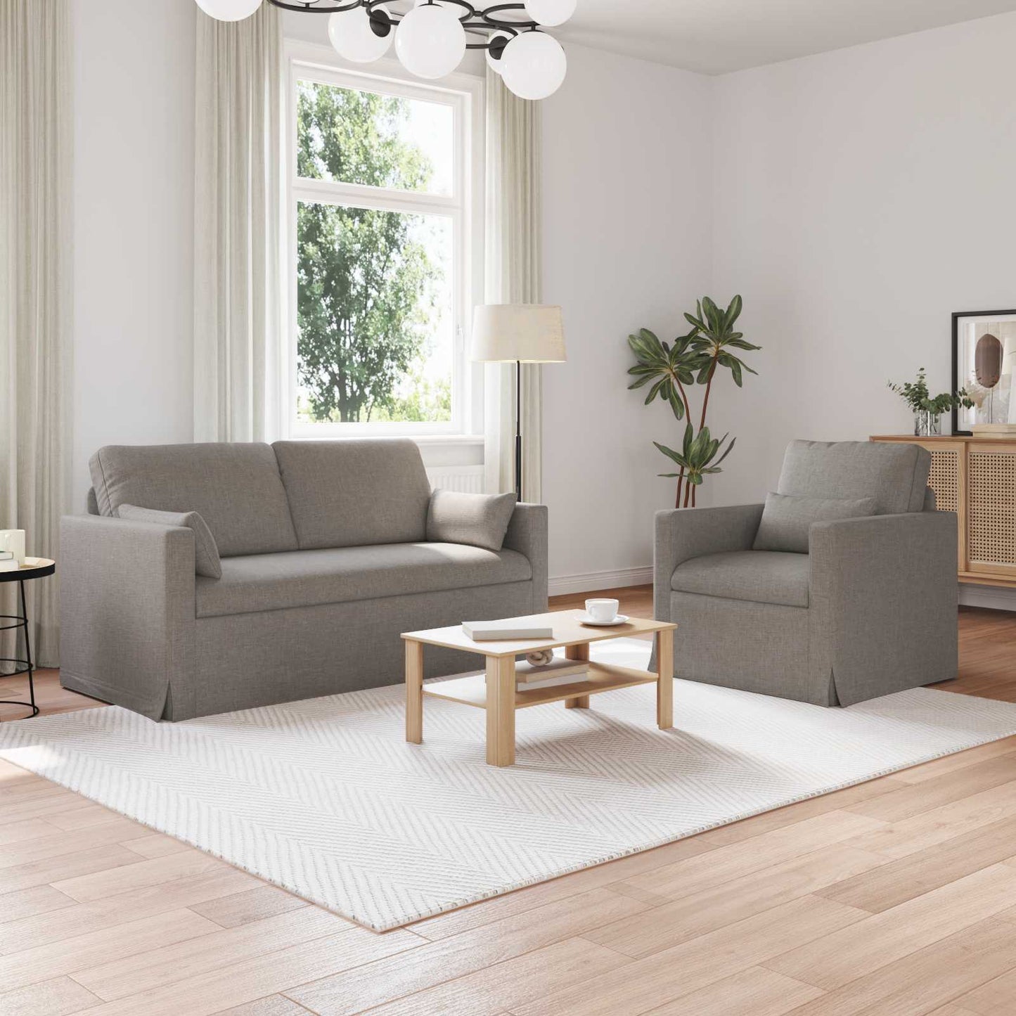 vidaXL Σετ Καναπέ 2 pcs Taupe 158 x 78 x 80 εκ ύφασμα