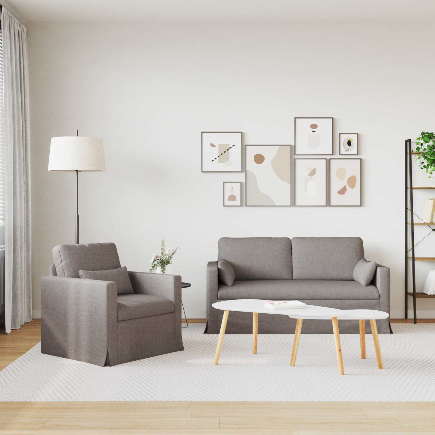vidaXL Σετ Καναπέ 2 pcs Taupe 158 x 78 x 80 εκ ύφασμα
