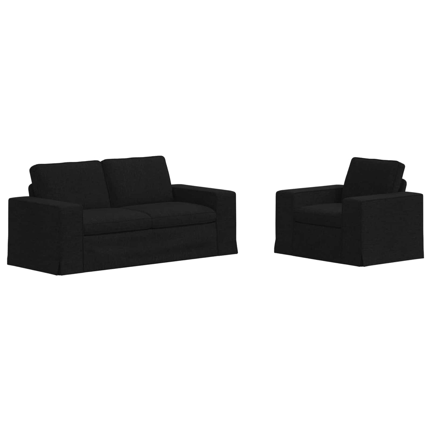 vidaXL Σετ Καναπέ 2 pcs Μαύρο 182 x 80 x 82 εκ ύφασμα