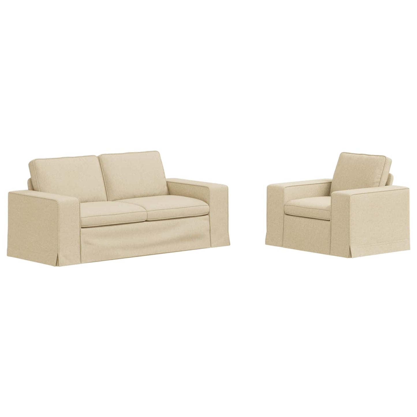 vidaXL Σετ Καναπέ 2 pcs Κρεμ 182 x 80 x 82 εκ ύφασμα