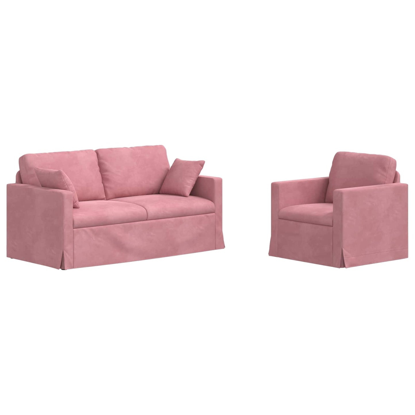 vidaXL Σετ Καναπέ 2 pcs Ροζ 158 x 78 x 80 εκ Βελούδο