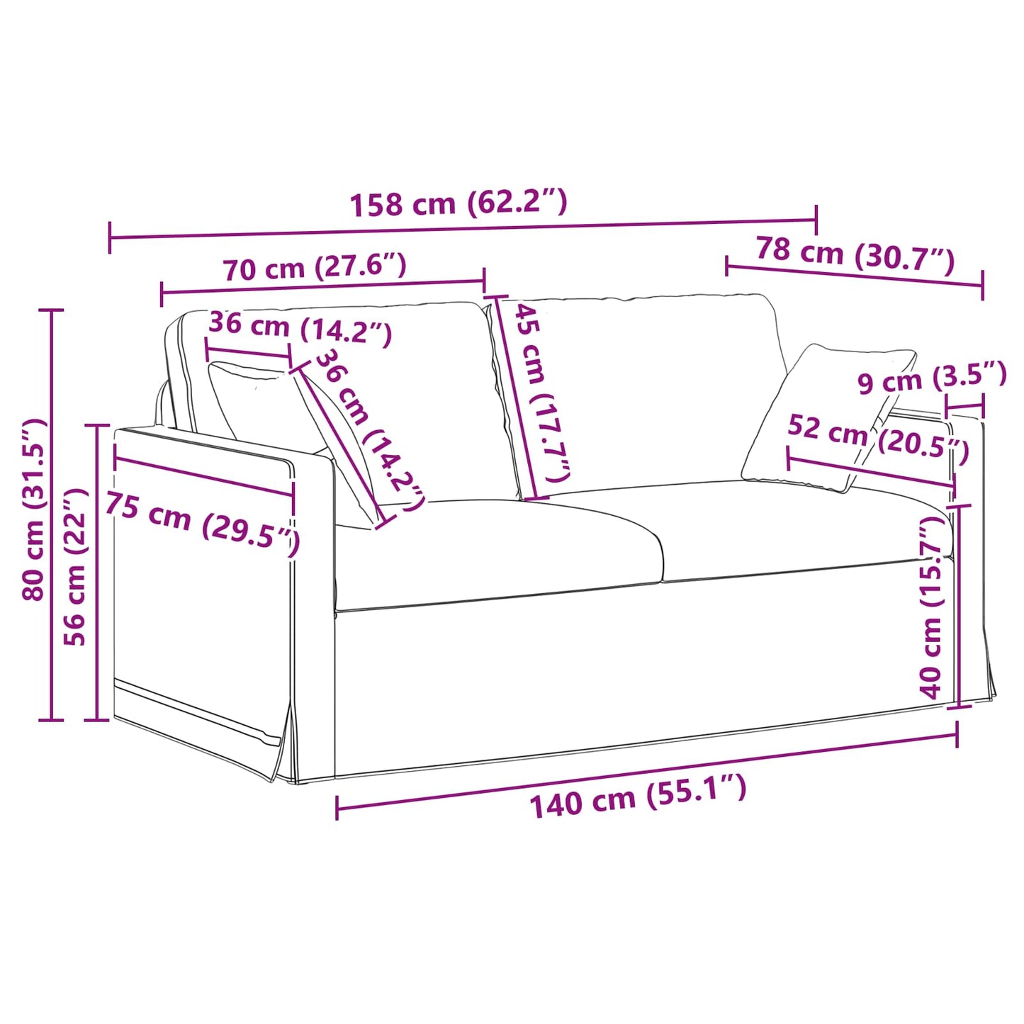 vidaXL Σετ Καναπέ 2 pcs Μαύρο 158 x 78 x 80 εκ Βελούδο