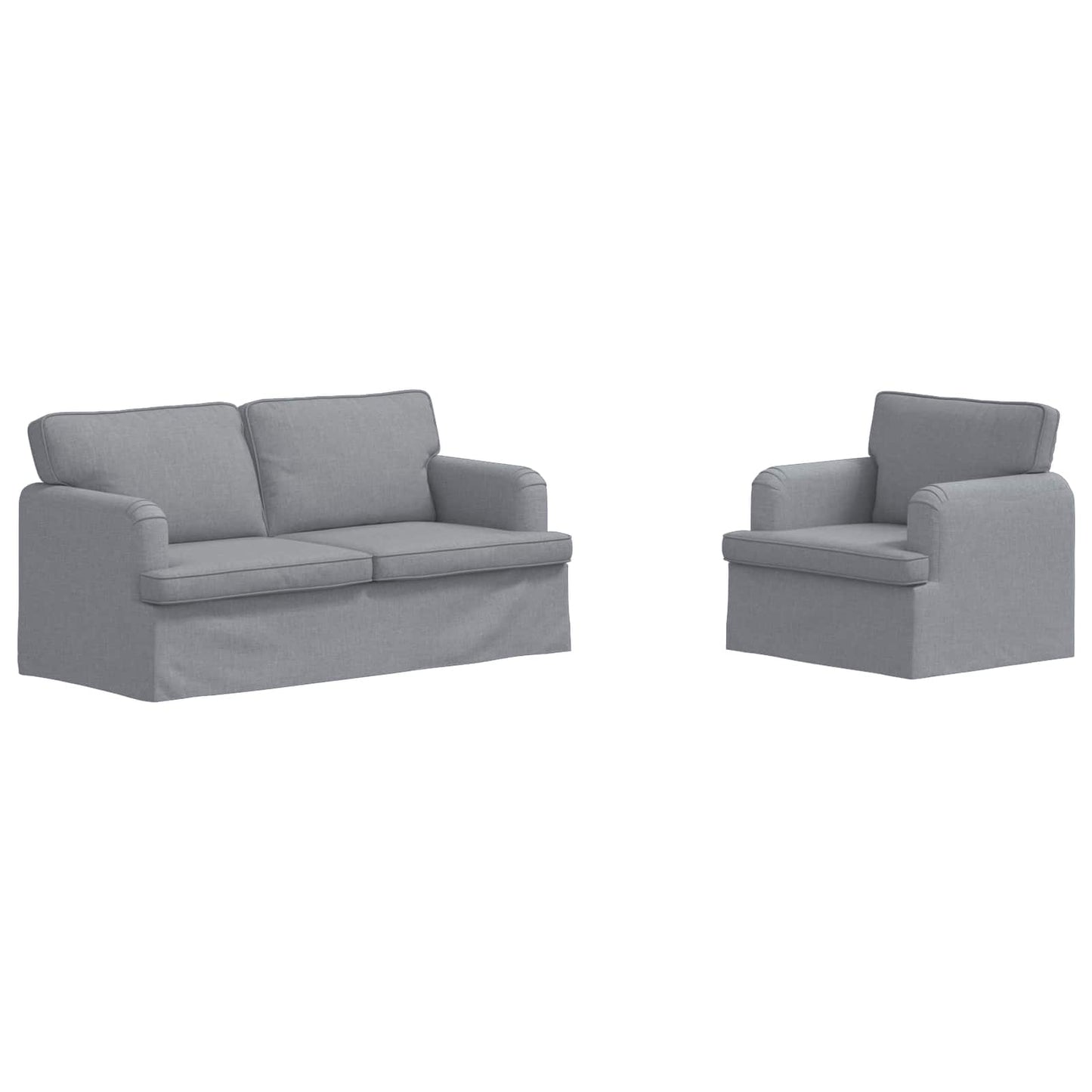 vidaXL Σετ Καναπέ 2 pcs Ανοιχτό γκρι 162 x 80 x 85 εκ ύφασμα