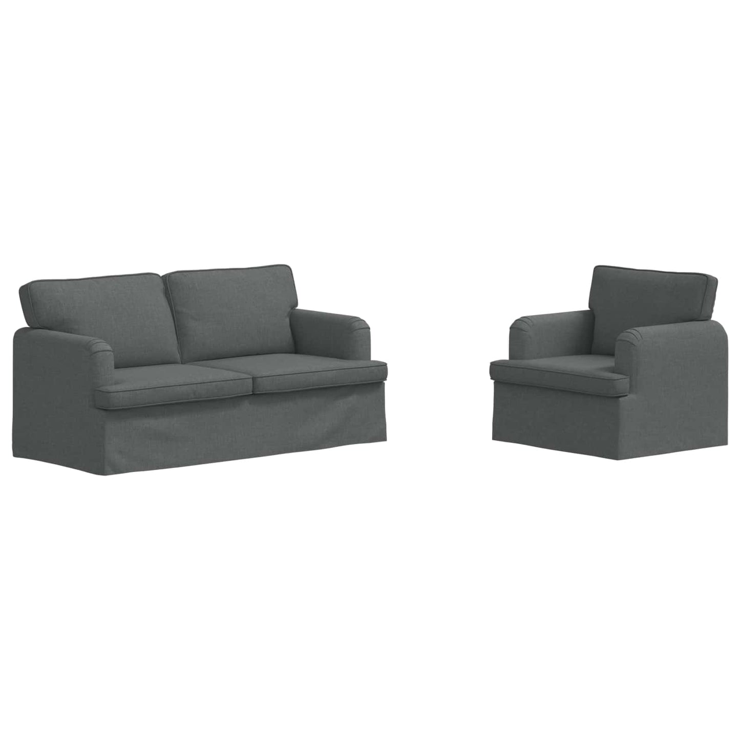 vidaXL Σετ Καναπέ 2 pcs Σκούρο Γκρι 162 x 80 x 85 εκ ύφασμα