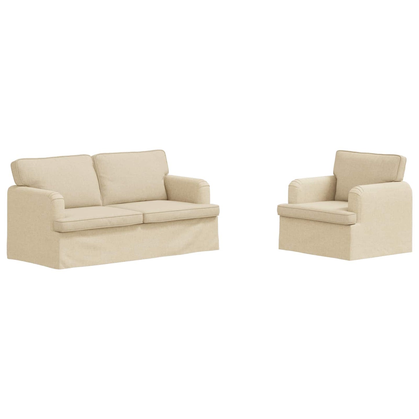 vidaXL Σετ Καναπέ 2 pcs Κρεμ 162 x 80 x 85 εκ ύφασμα