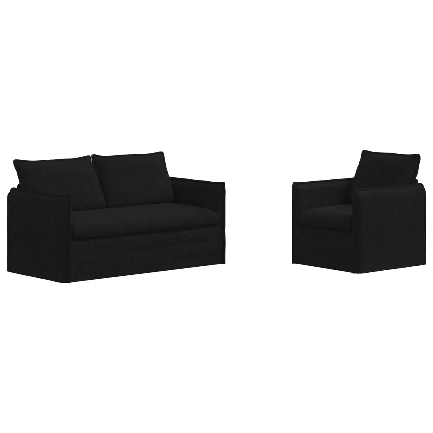 vidaXL Σετ Καναπέ 2 pcs Μαύρο 156 x 82 x 85 εκ Ύφασμα