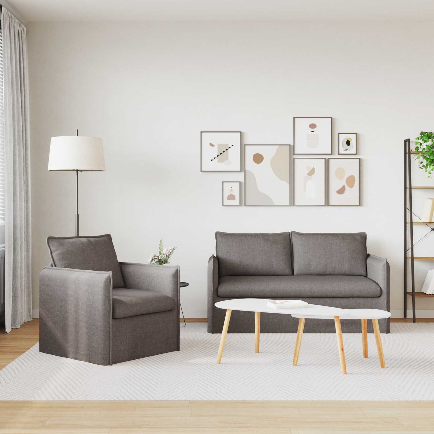 vidaXL Σετ Καναπέ 2 pcs Taupe 156 x 82 x 85 εκ Ύφασμα