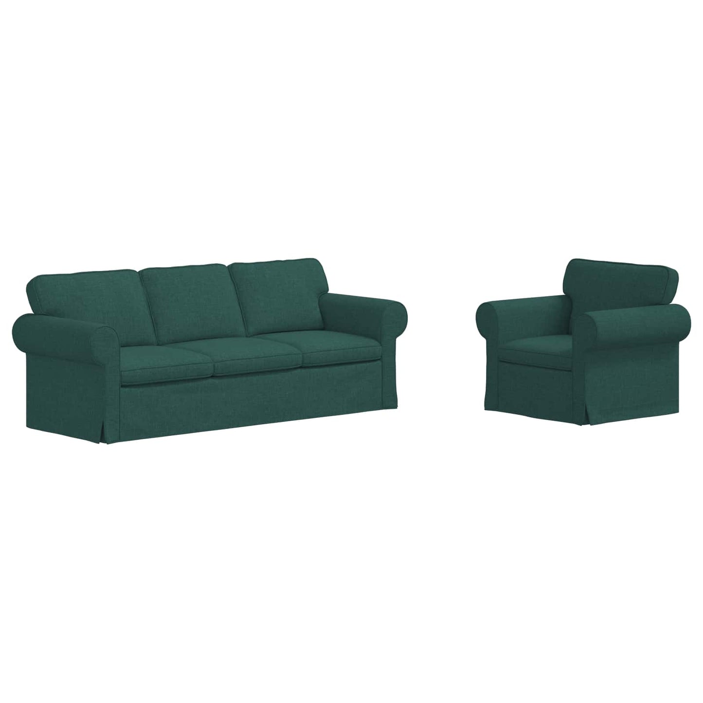 vidaXL Σετ Καναπέ 2 pcs Σκούρο Πράσινο 215 x 82 x 80 εκ ύφασμα