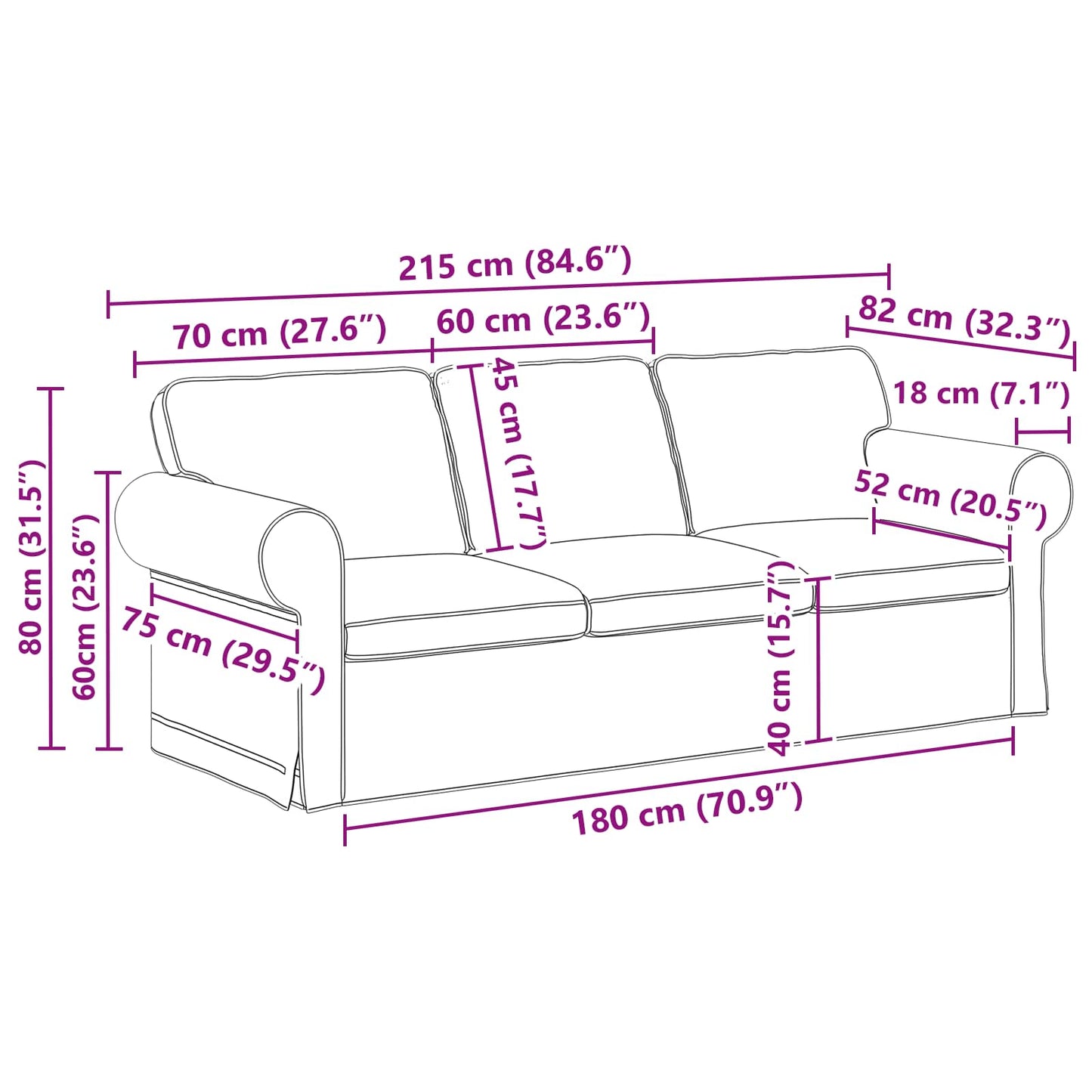 vidaXL Σετ Καναπέ 2 pcs Σκούρο Πράσινο 215 x 82 x 80 εκ ύφασμα