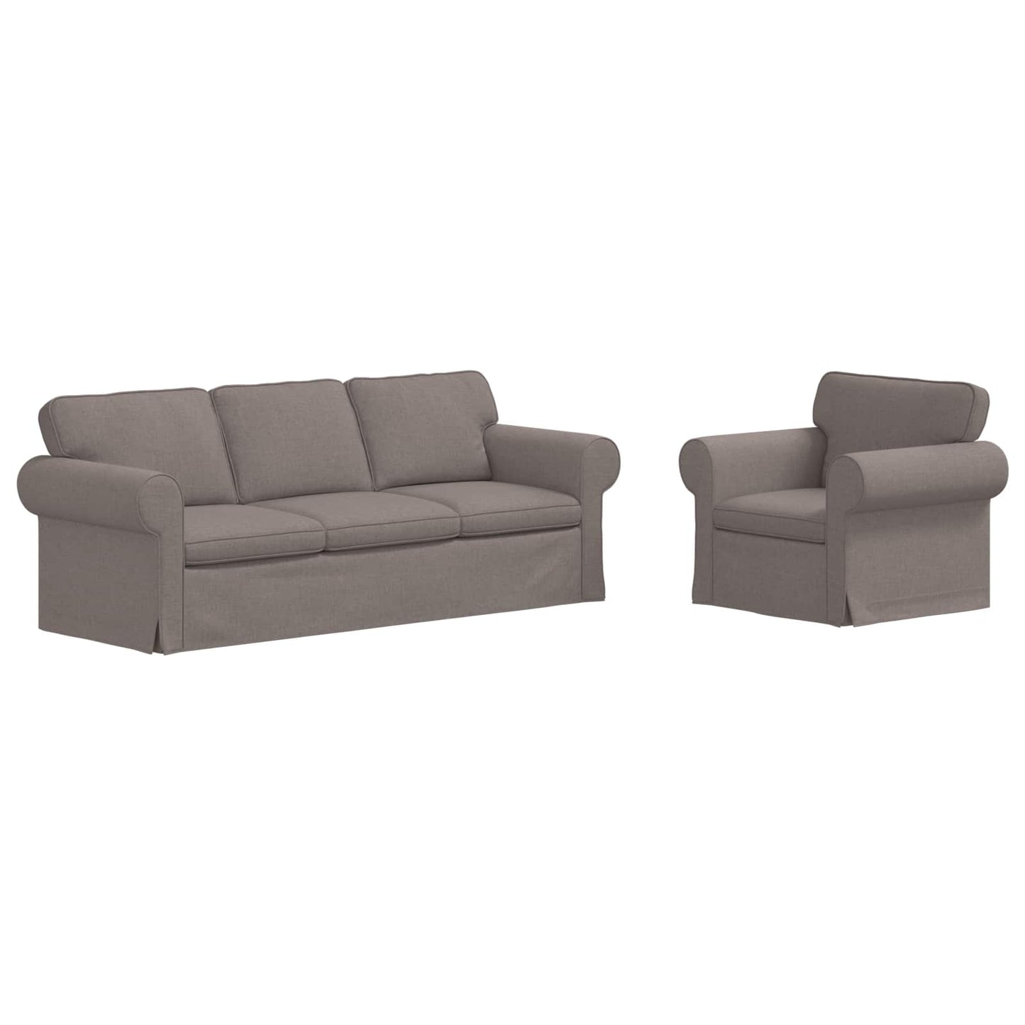 vidaXL Σετ Καναπέ 2 pcs Taupe 215 x 82 x 80 εκ ύφασμα
