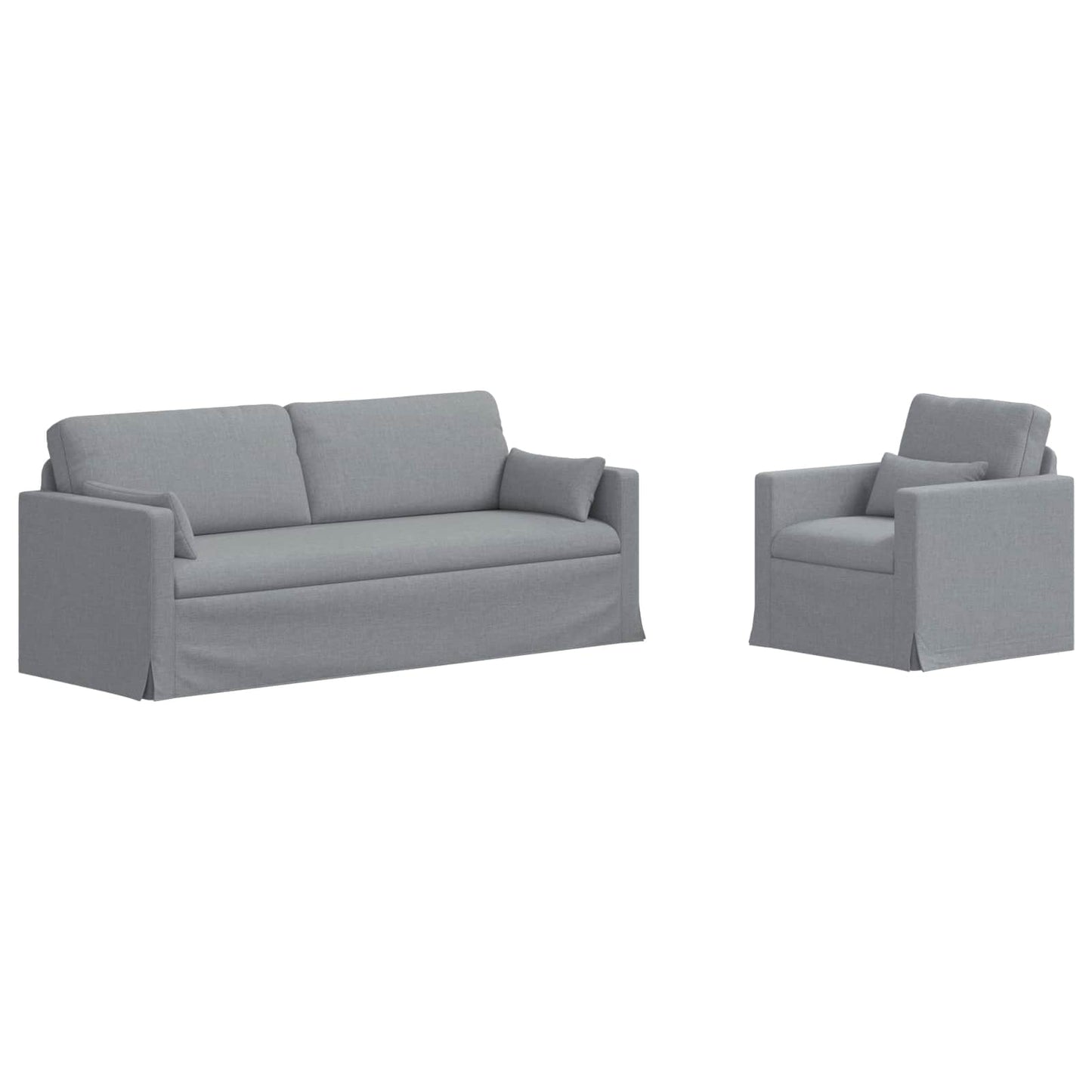 vidaXL Σετ Καναπέ 2 pcs Ανοιχτό γκρι 198 x 78 x 80 εκ ύφασμα