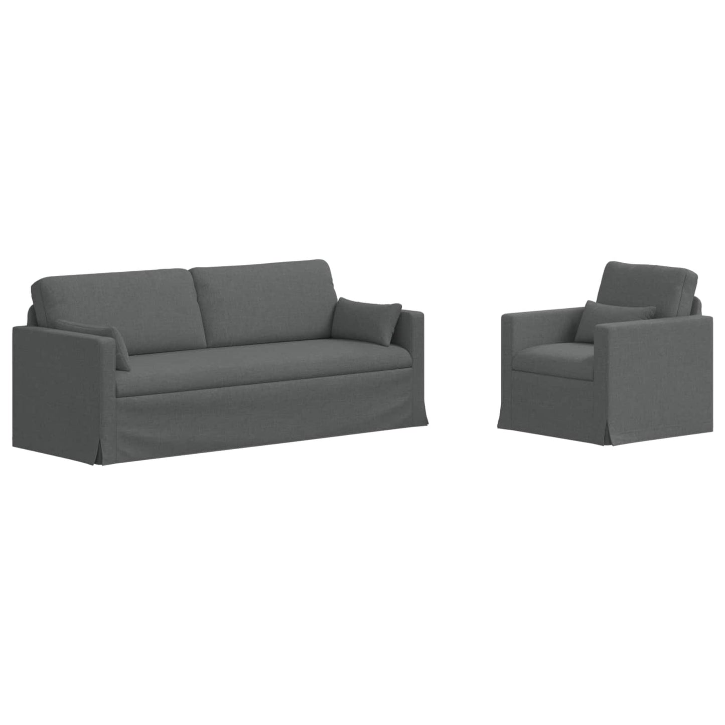 vidaXL Σετ Καναπέ 2 pcs Σκούρο Γκρι 198 x 78 x 80 εκ ύφασμα