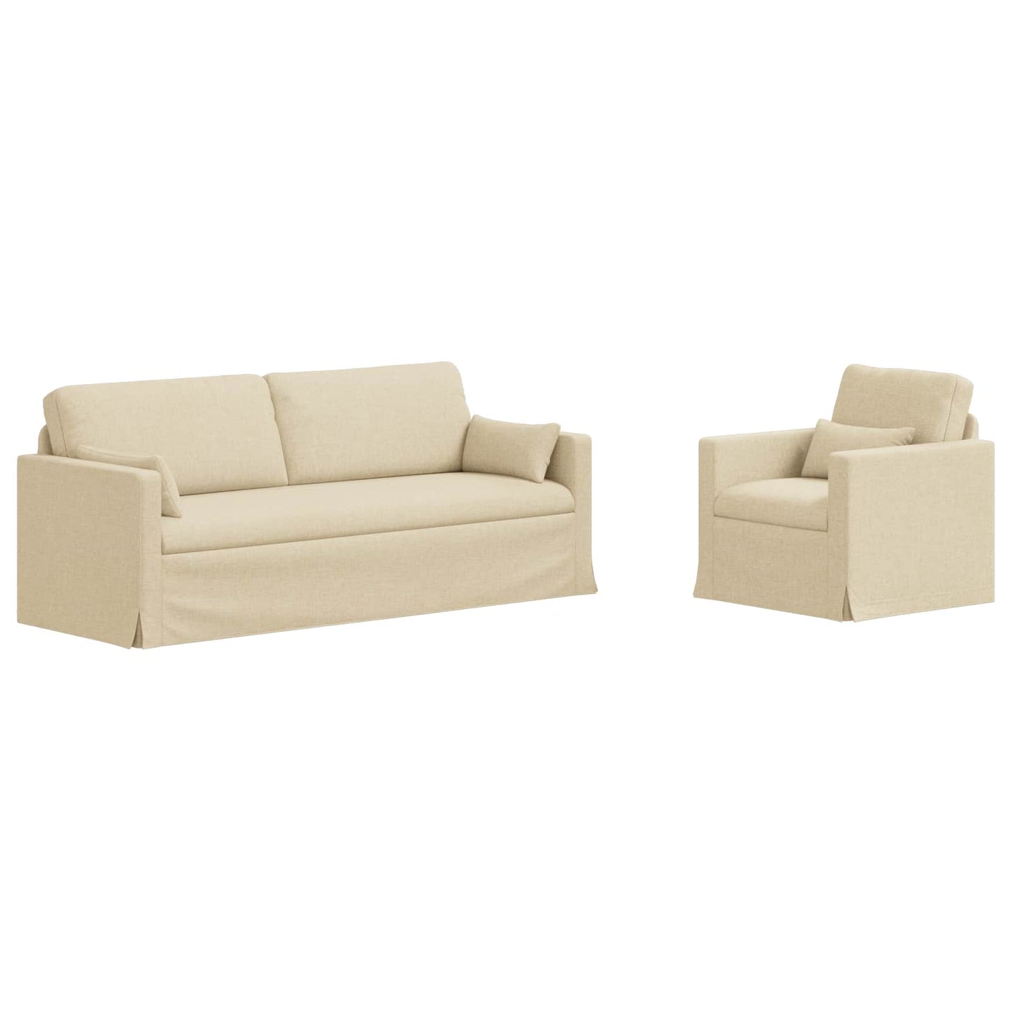 vidaXL Σετ Καναπέ 2 pcs Κρεμ 198 x 78 x 80 εκ ύφασμα