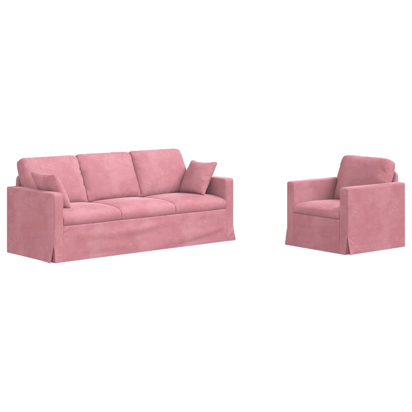 vidaXL Σετ Καναπέ 2 pcs Ροζ 198 x 78 x 80 εκ Βελούδο