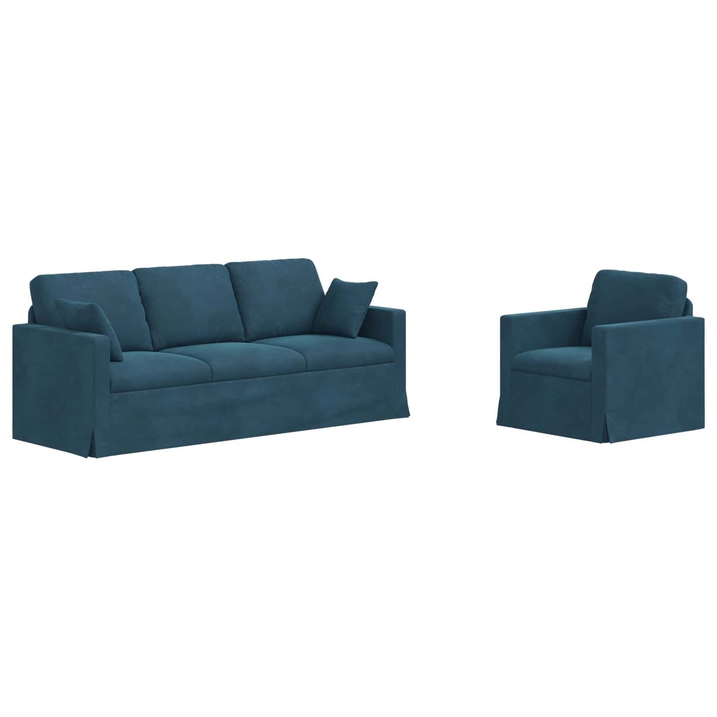 vidaXL Σετ Καναπέ 2 pcs Μπλε 198 x 78 x 80 εκ Βελούδο