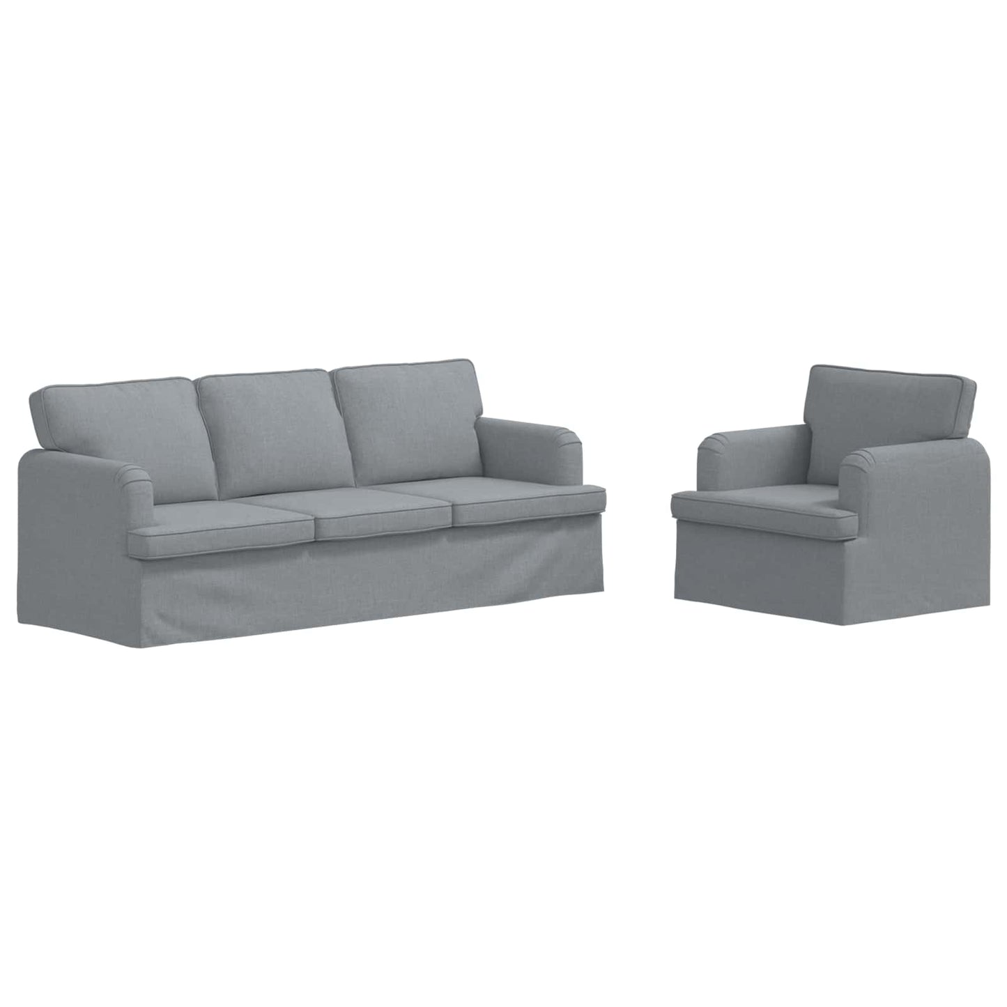 vidaXL Σετ Καναπέ 2 pcs Ανοιχτό γκρι 144 x 80 x 85 εκ ύφασμα