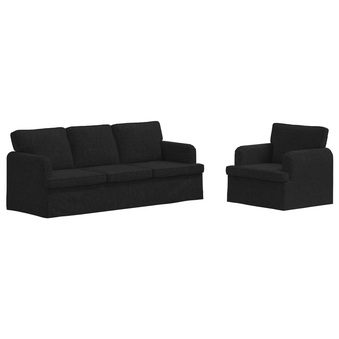 vidaXL Σετ Καναπέ 2 pcs Μαύρο 144 x 80 x 85 εκ ύφασμα