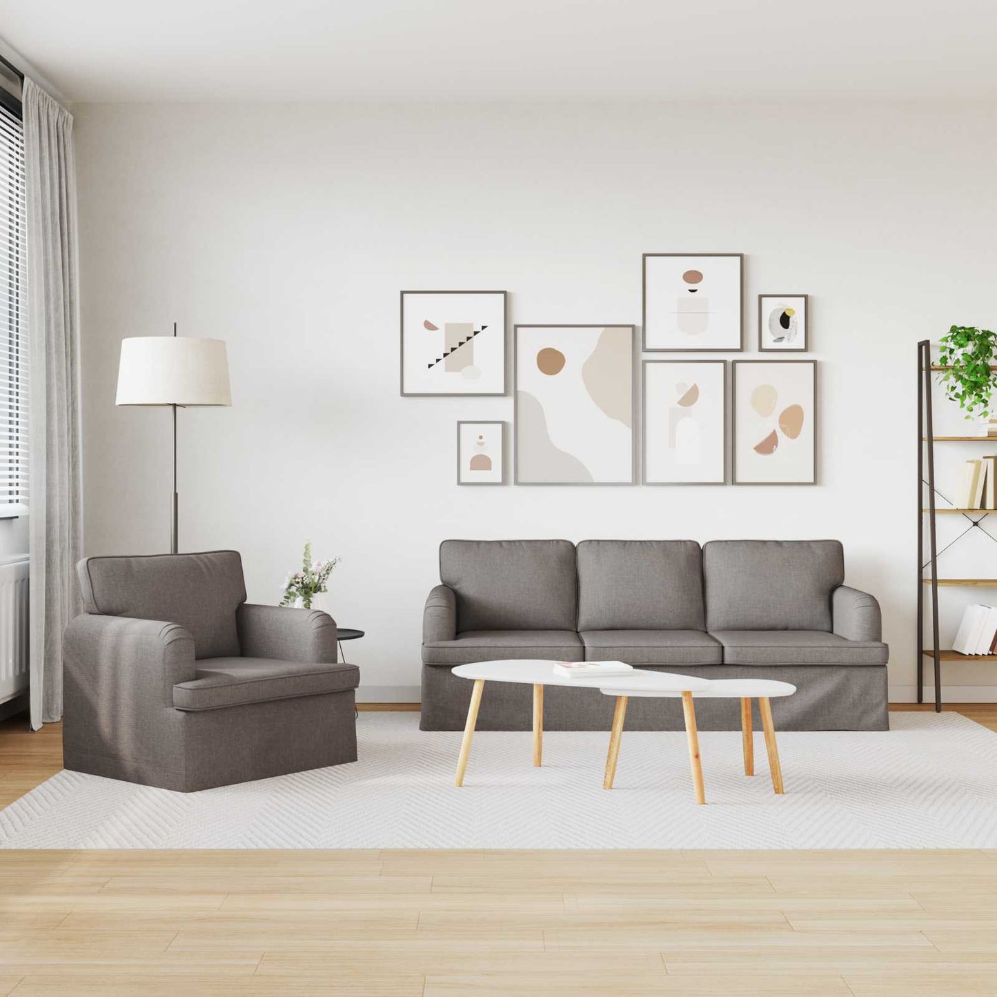 vidaXL Σετ Καναπέ 2 pcs Taupe 201 x 80 x 85 εκ ύφασμα