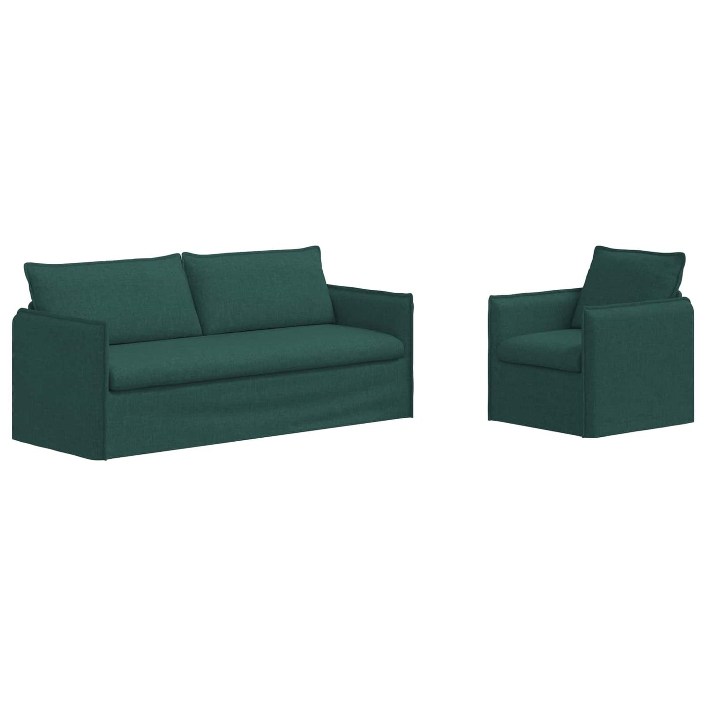 vidaXL Σετ Καναπέ 2 pcs Σκούρο Πράσινο 196 x 82 x 85 εκ Ύφασμα