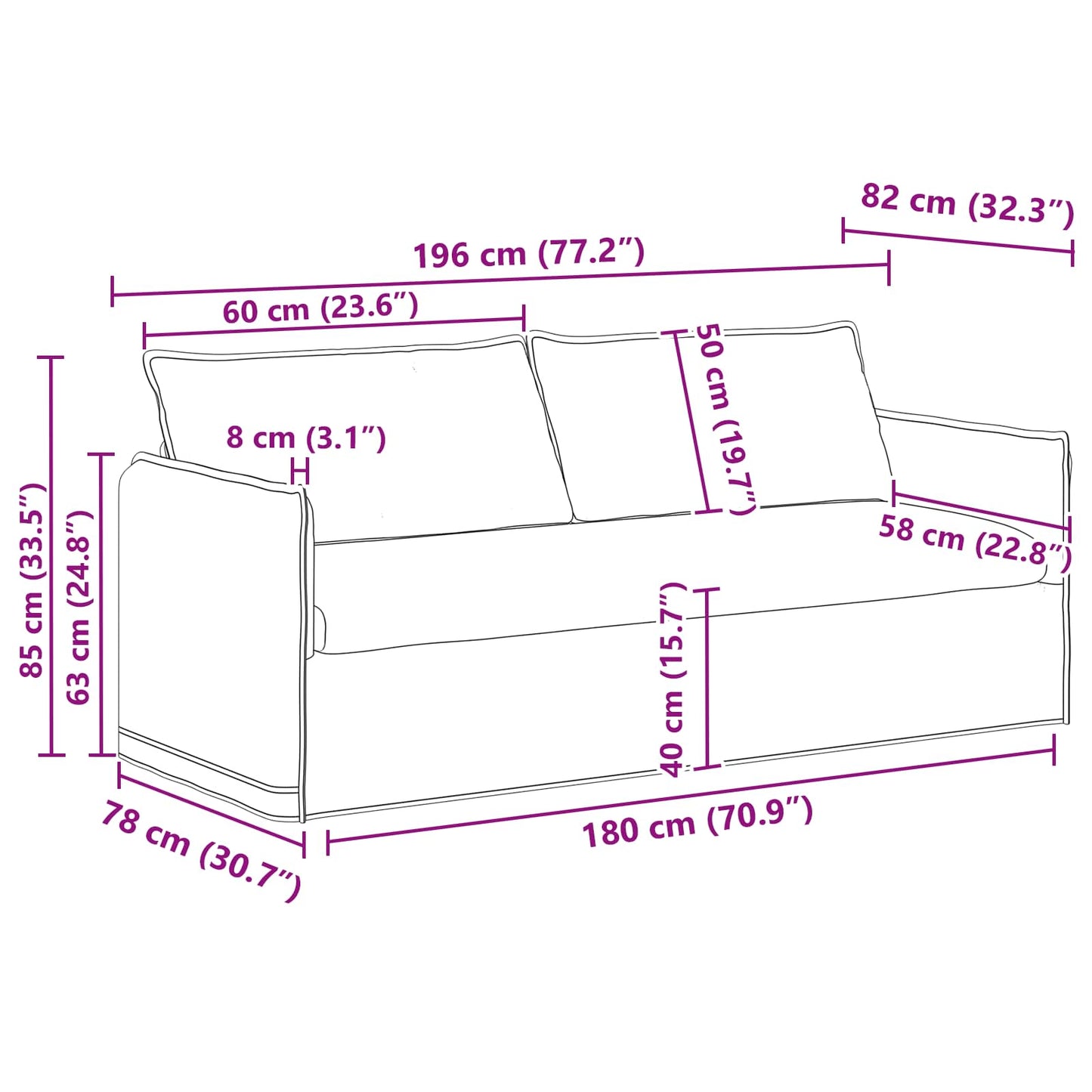vidaXL Σετ Καναπέ 2 pcs Σκούρο Πράσινο 196 x 82 x 85 εκ Ύφασμα