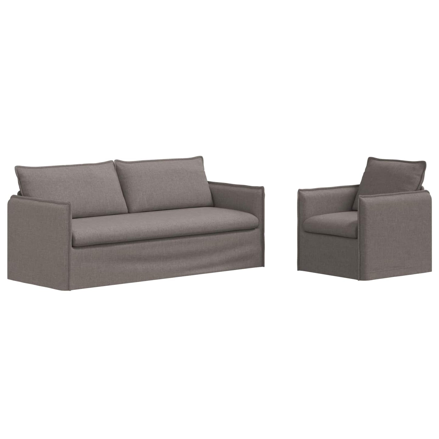 vidaXL Σετ Καναπέ 2 pcs Taupe 196 x 82 x 85 εκ Ύφασμα