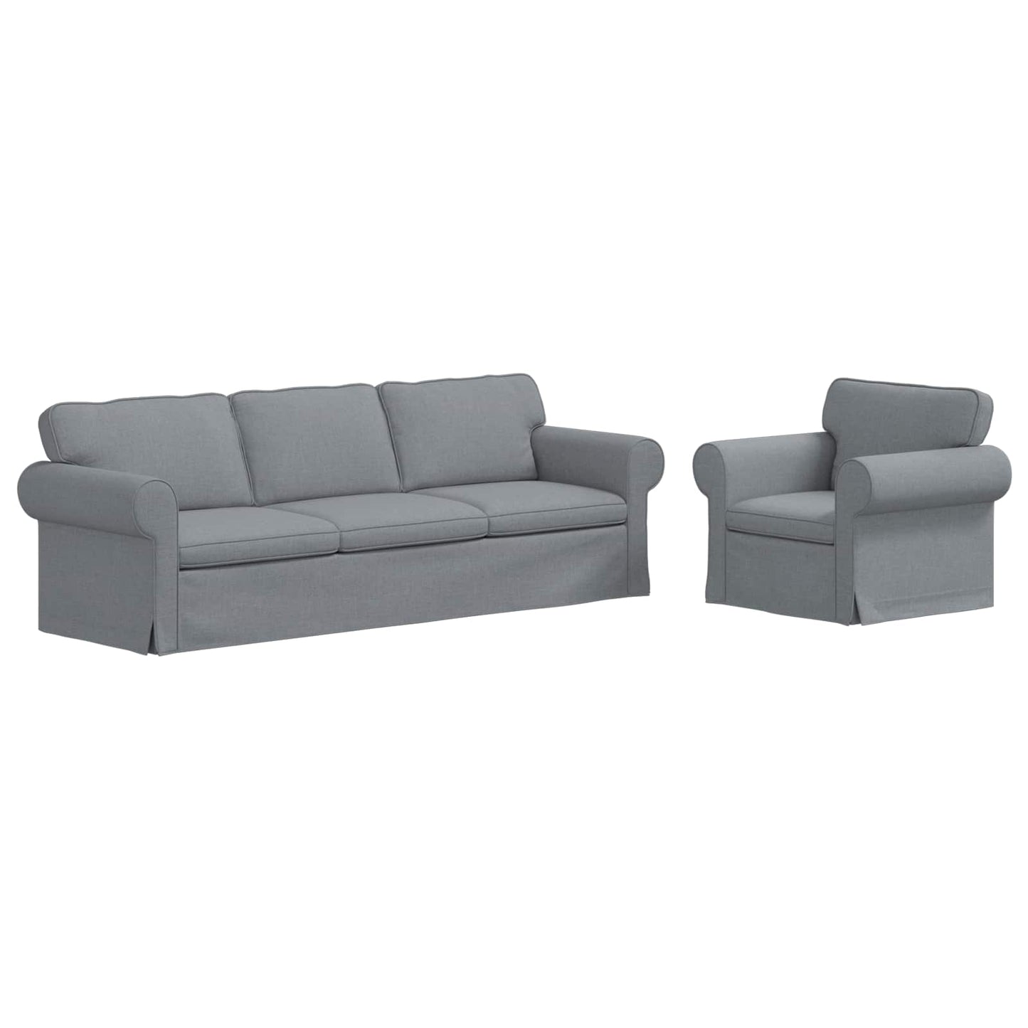 vidaXL Σετ Καναπέ 2 pcs Ανοιχτό γκρι 245 x 82 x 80 εκ ύφασμα