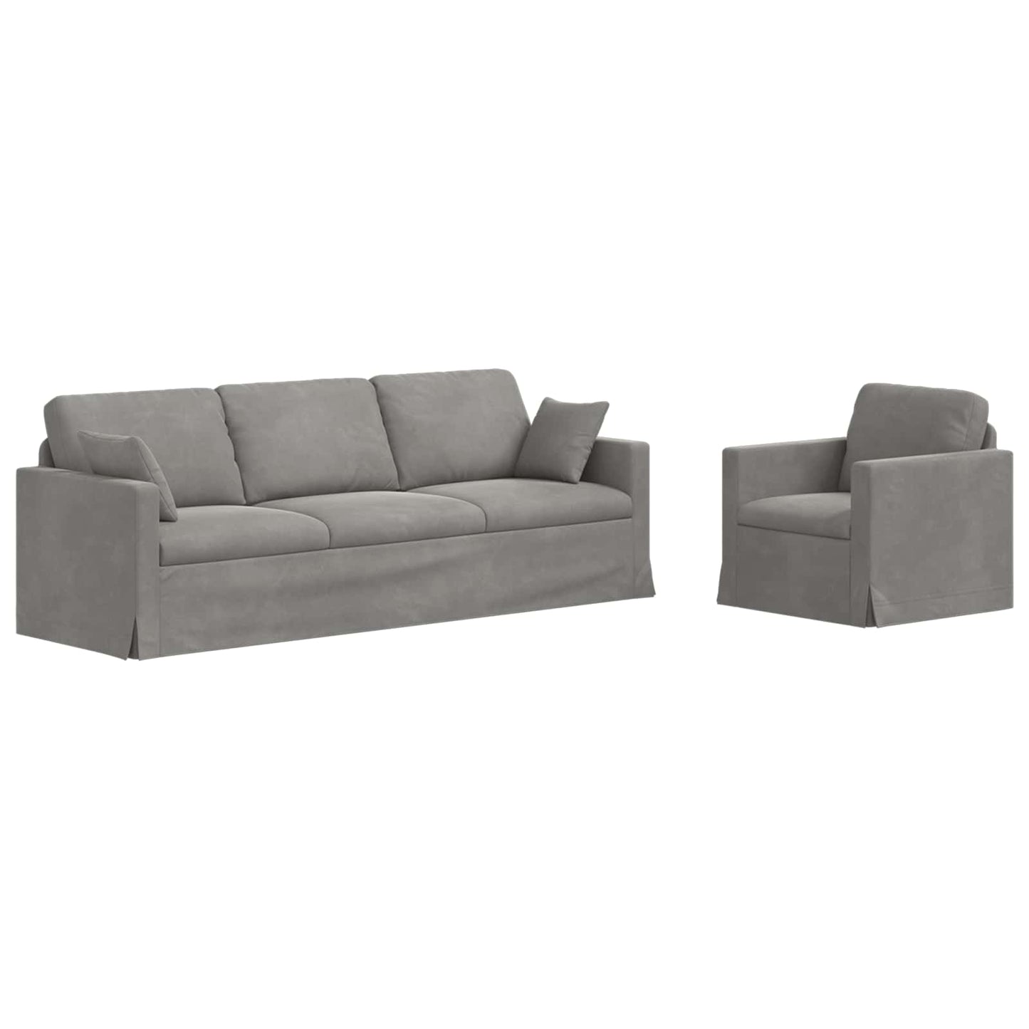 vidaXL Σετ Καναπέ 2 pcs Ανοιχτό γκρι 228 x 78 x 80 εκ Βελούδο