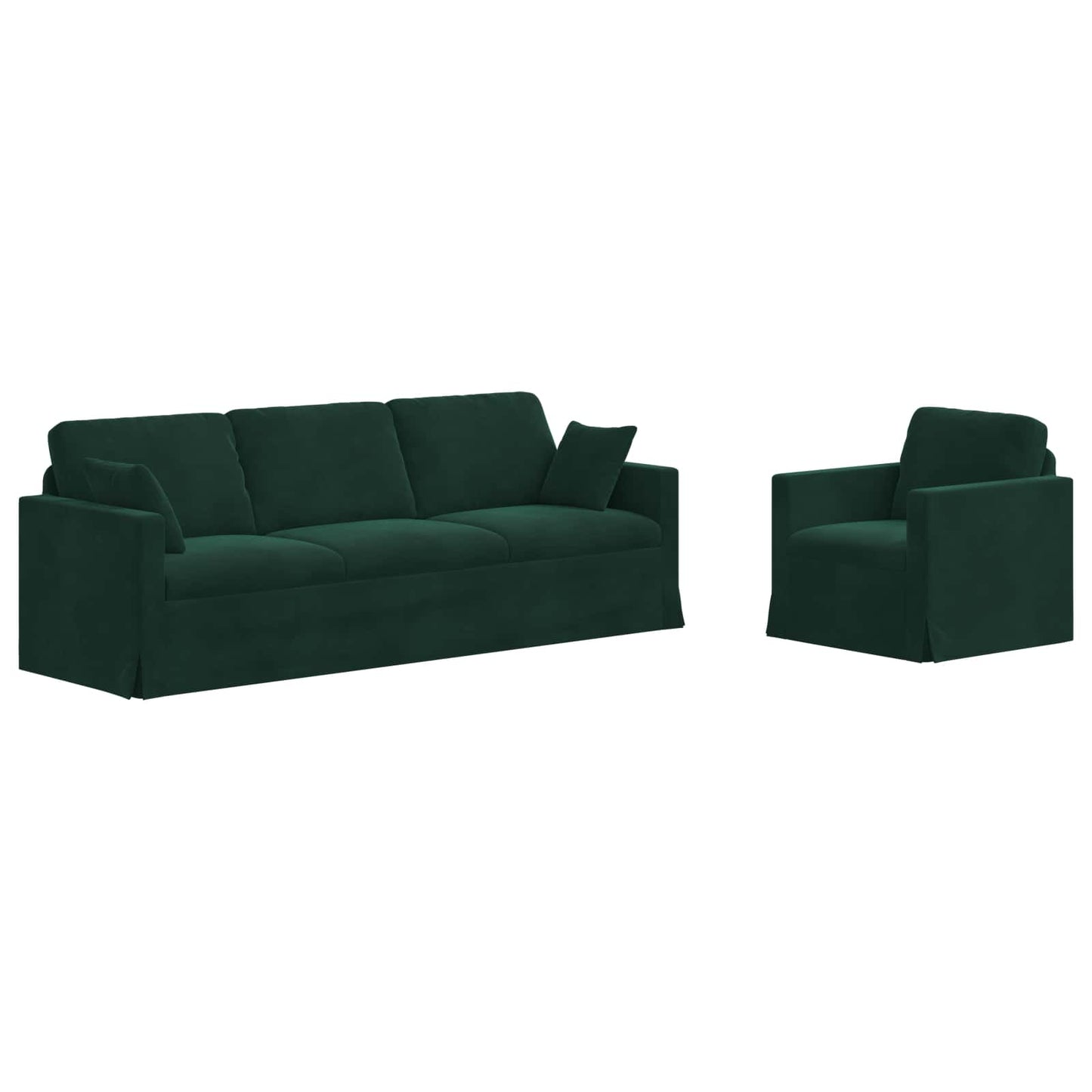 vidaXL Σετ Καναπέ 2 pcs Σκούρο Πράσινο 228 x 78 x 80 εκ Βελούδο