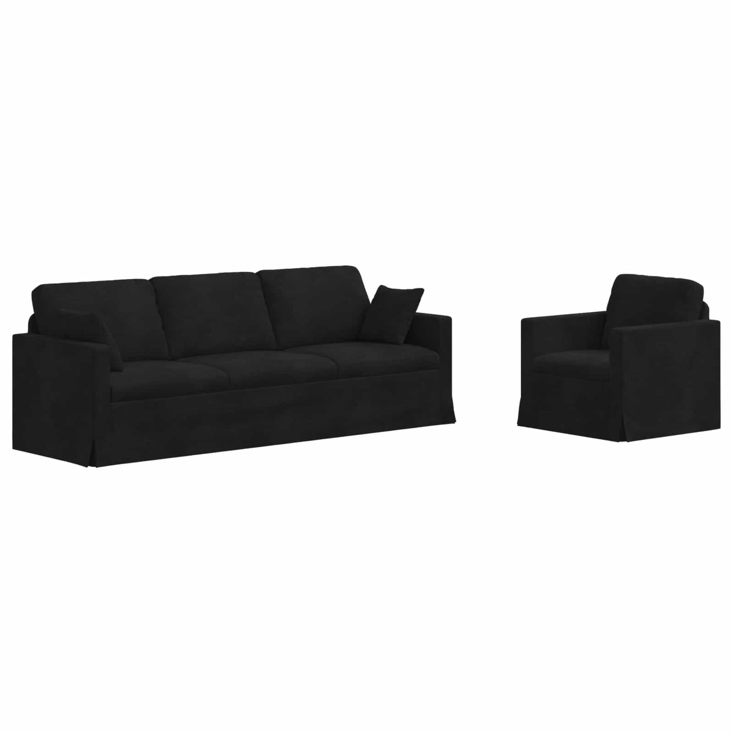 vidaXL Σετ Καναπέ 2 pcs Μαύρο Βελούδο