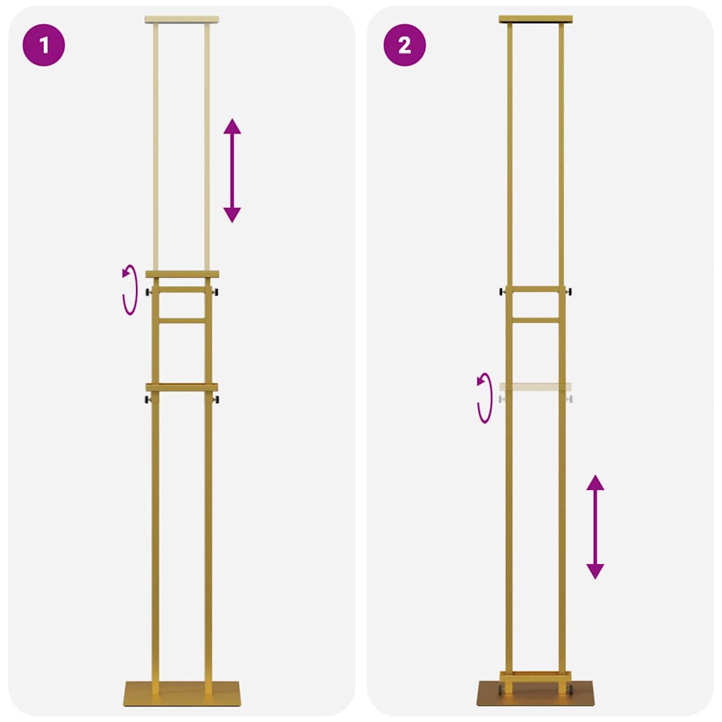vidaXL Εκθεσιακές Οθόνες 2 pcs Χρυσό 30 x 23,5 x 210 εκ Ατσάλι